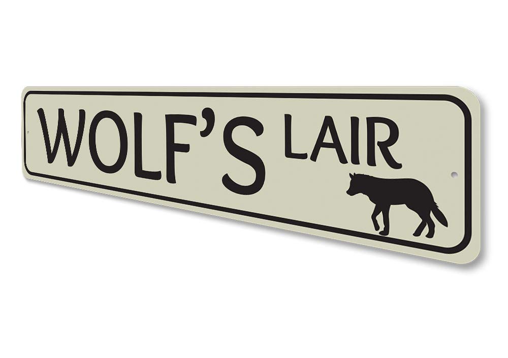 Wolf's Lair Sign - Custom Lake House Street Sign for Cabin Decor - 9
