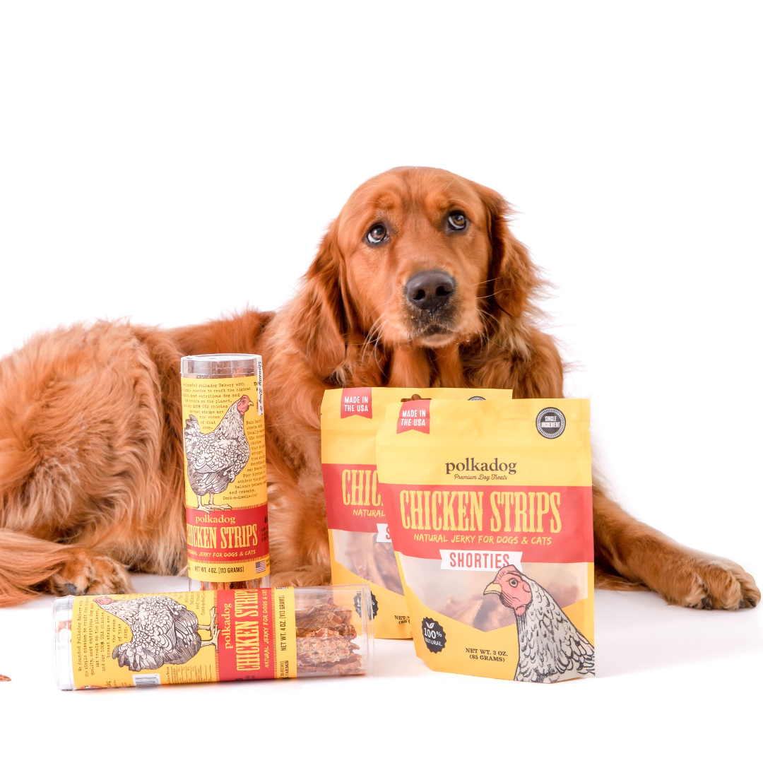 Polkadog Chicken Strip Shorties - All-Natural Dog Treats for Training & Rewards | Perfect for Small & Medium Dogs | Made in USA
