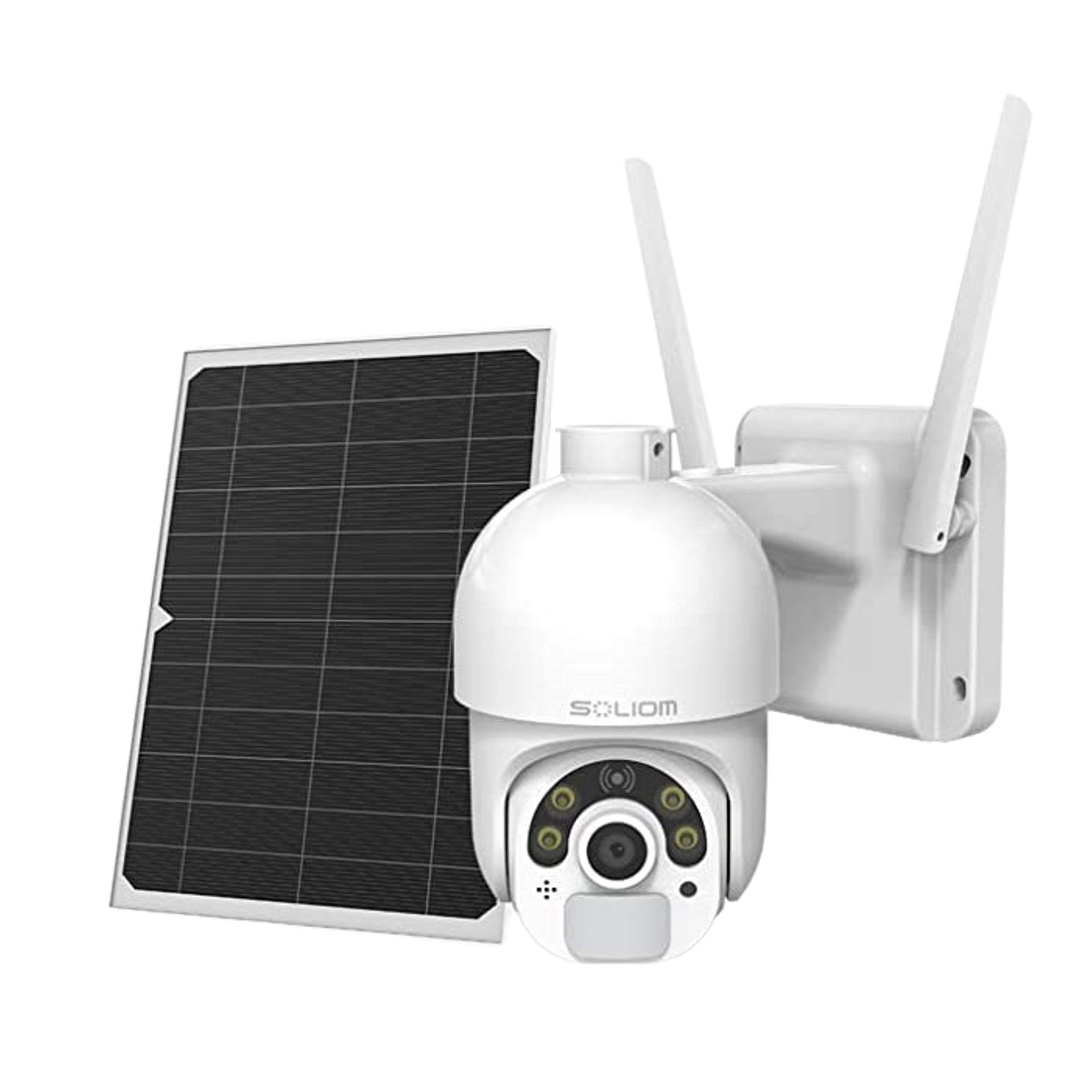 Soliom S800 Solar-Powered Outdoor Security Camera with Pan Tilt, 2.4G WiFi, Color Night Vision & Motion Detection - Weatherproof Home Surveillance System for Yard, Garage & Property Protection