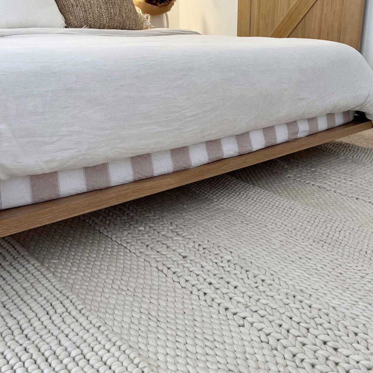 Fleur Braided and Looped Rug - Soft Boho Chic Area Rug for Living Room, Bedroom, Nursery | Non-Slip Durable Floor Mat for Home Decor