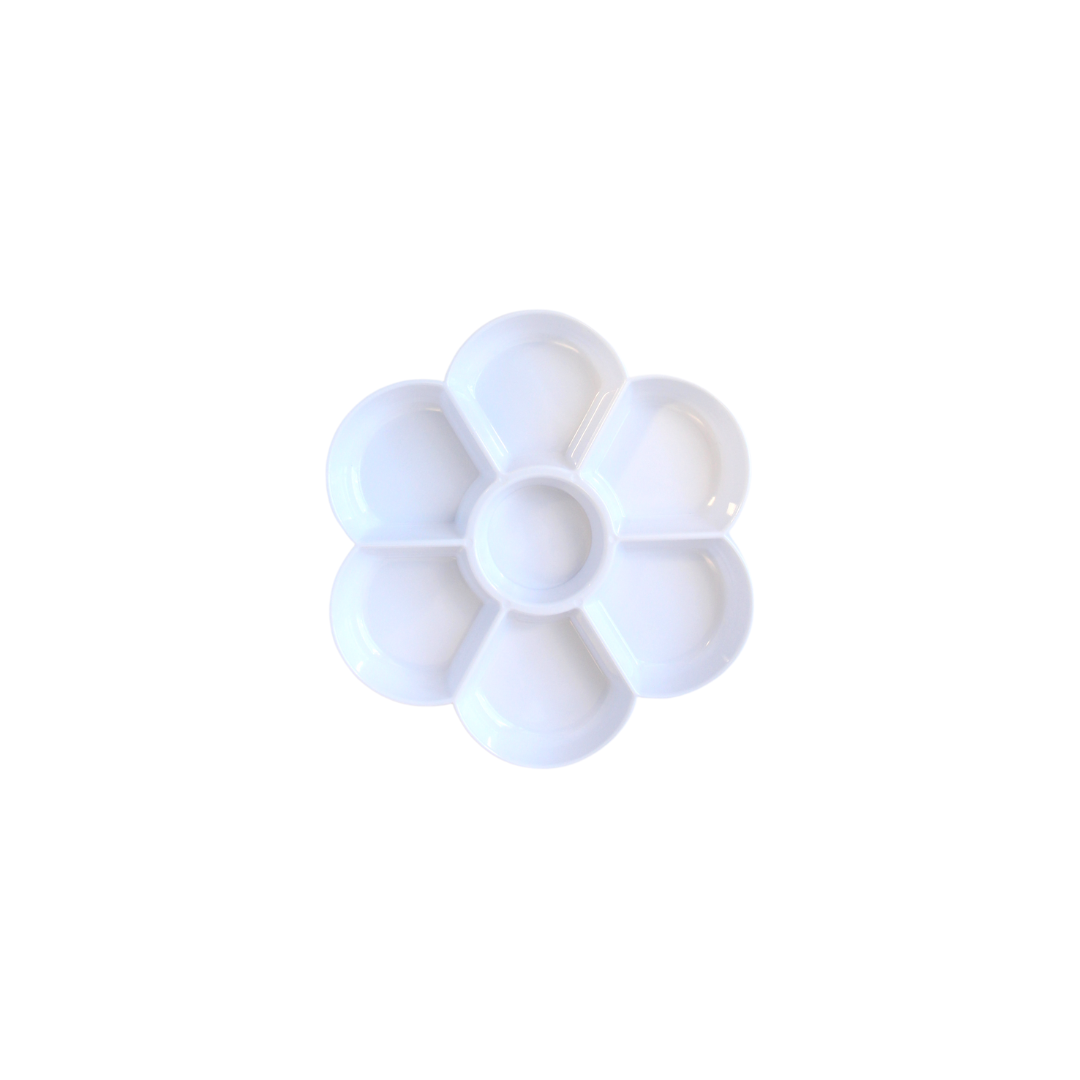 Seven Section Plastic Flower Palette (WPW05) - Durable Watercolor Paint Tray for Artists, Kids & Classroom Use - Perfect for Acrylic, Oil & Watercolor Painting