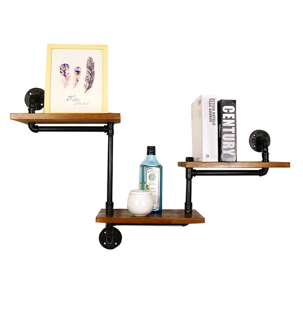 Vintage Floating Shelves Wall Decor - 3 Tier Wood & Metal Wall Shelf for Books & Storage | Perfect for Living Room, Bedroom & Office Organization