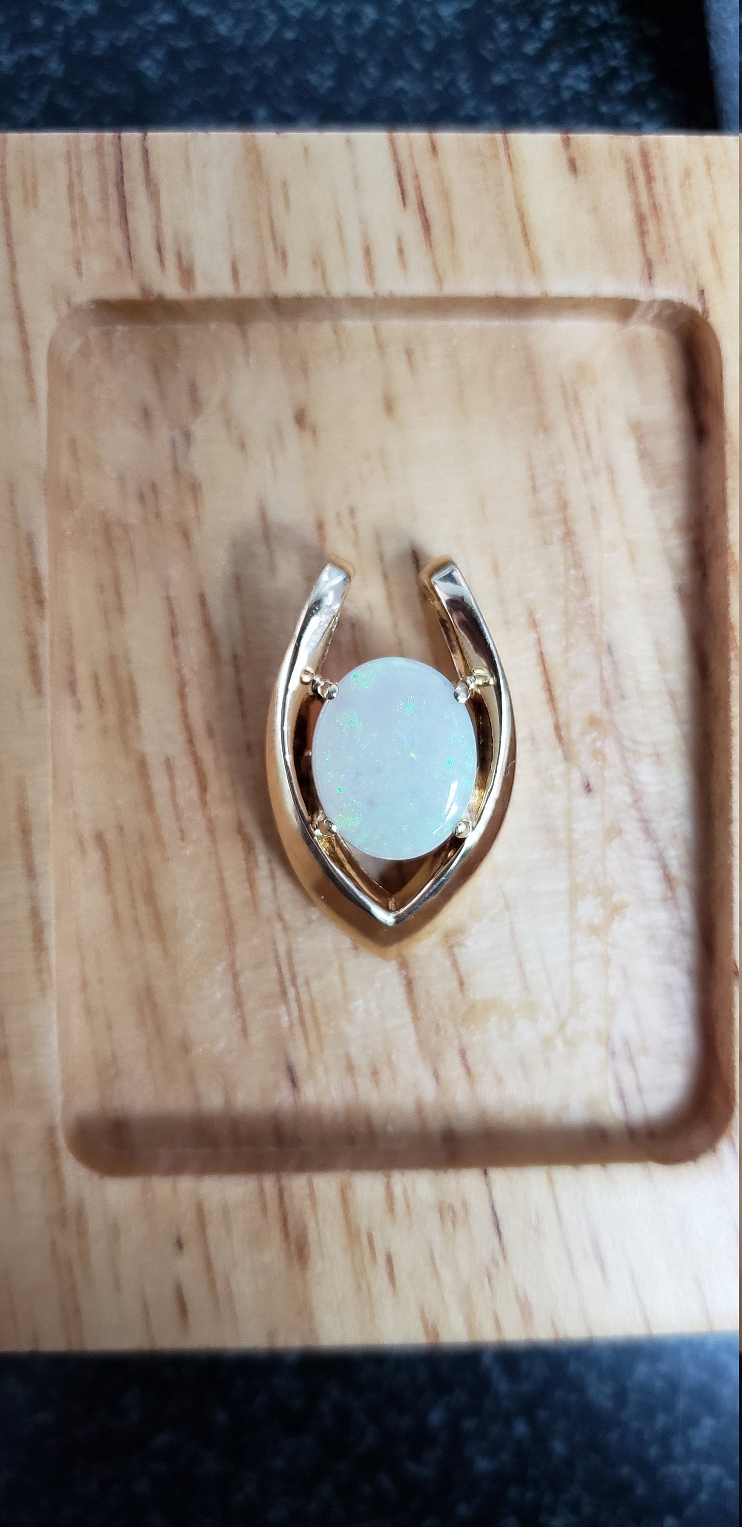 14K Yellow Gold Oval Opal Necklace with Gold Accent - Elegant Jewelry for Women, Perfect Gift for Birthday, Anniversary & Special Occasions