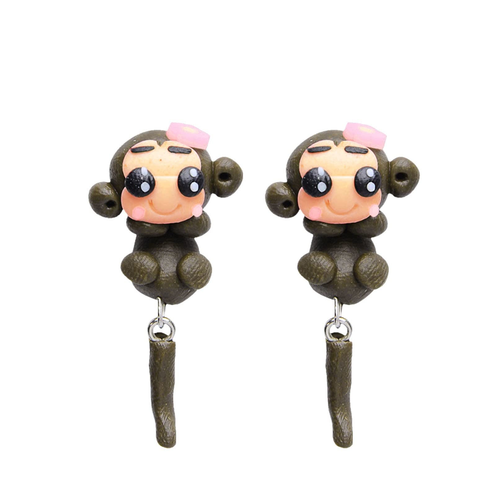 Stylish Hoop Earrings Set for Women - Cute Cartoon Animal Stud Earrings, Soft Pottery Fashion Jewelry (Size C, One Size) - Perfect for Casual Wear, Parties & Gifts