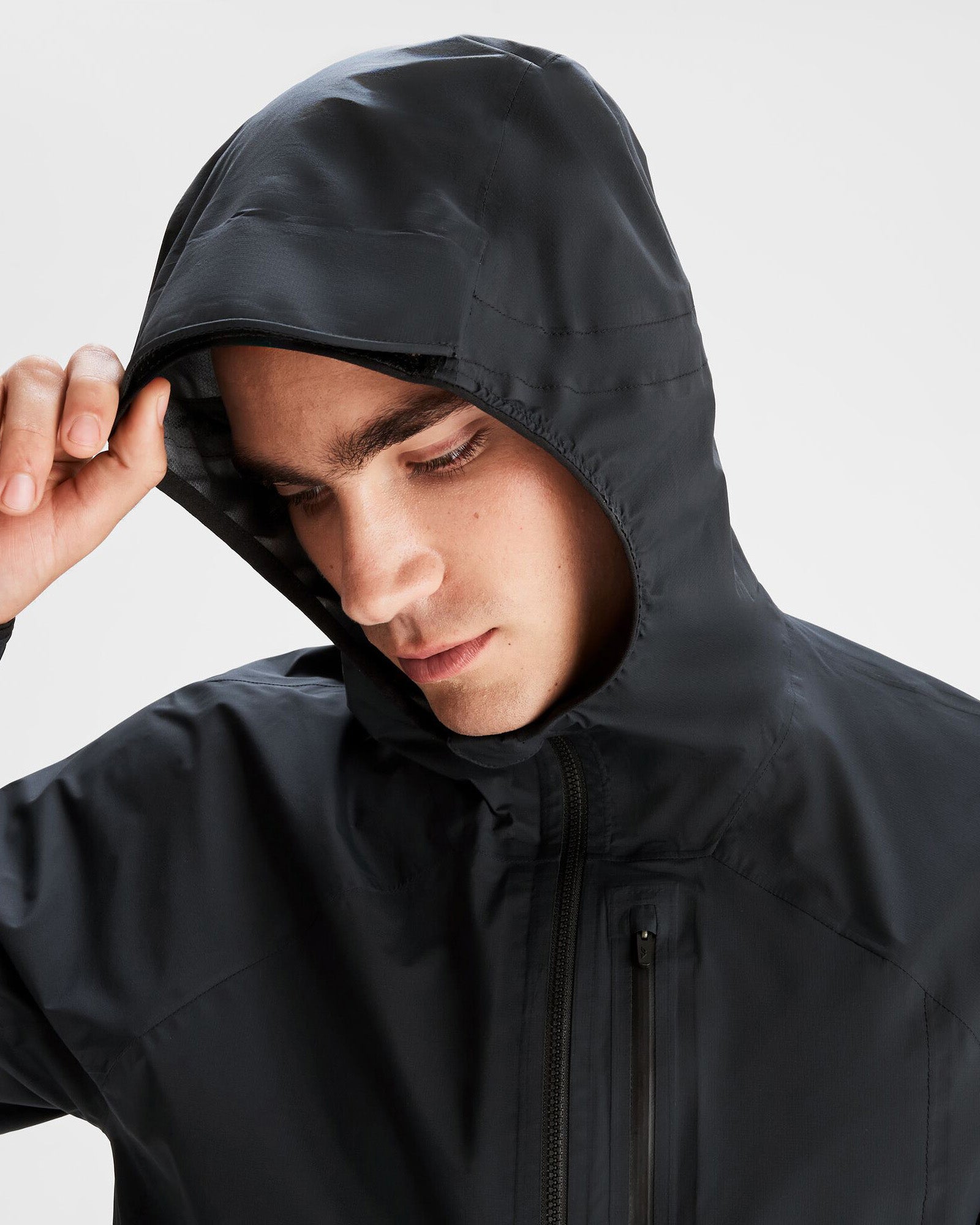 Men's Seeker 2.5L Waterproof Rain Jacket - Lightweight Windbreaker for Hiking & Outdoor Activities - Black Stingray Color