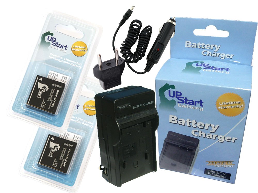 2 Pack Digital Camera Battery & Charger Set with Car/EU Adapters - Compatible with Panasonic Lumix DMW-BCF10PP/DMW-BCF10 (1000mAh 3.7V Li-ion) - Perfect for Travel Photography, Vlogging, and Outdoor Shooting