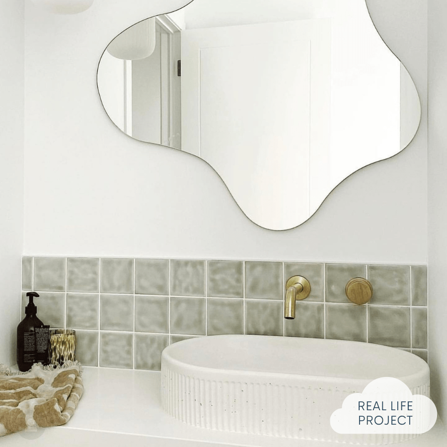 Premium Newport Gloss Sage Green 4x4 Ceramic Tile - Perfect for Kitchen Backsplash, Bathroom Walls & Flooring