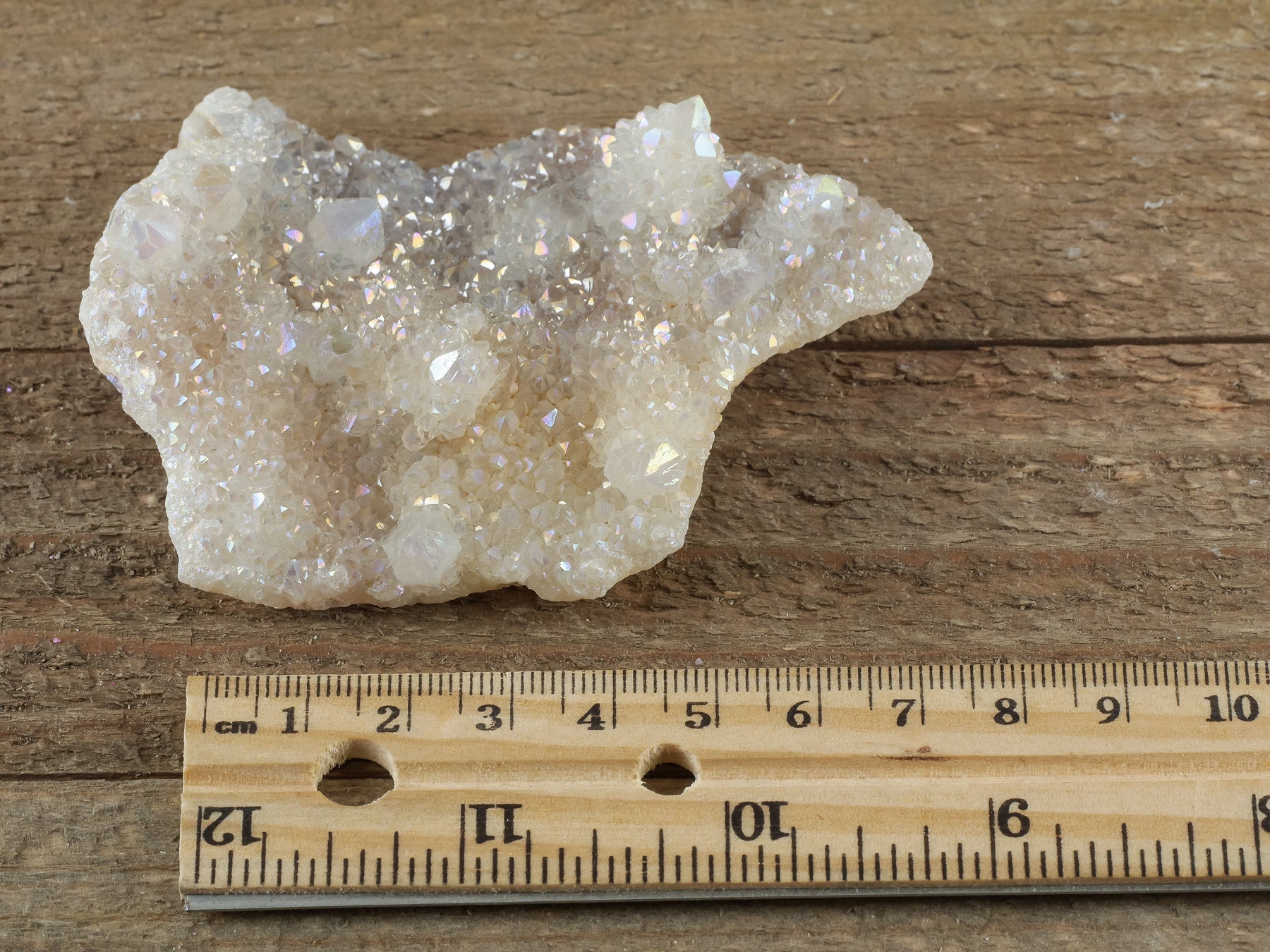 Rainbow Aura Quartz Crystal Cluster - Natural Spirit Quartz Healing Stone for Meditation, Reiki & Energy Work - Metaphysical Decor for Home, Office & Sacred Space (R0421)