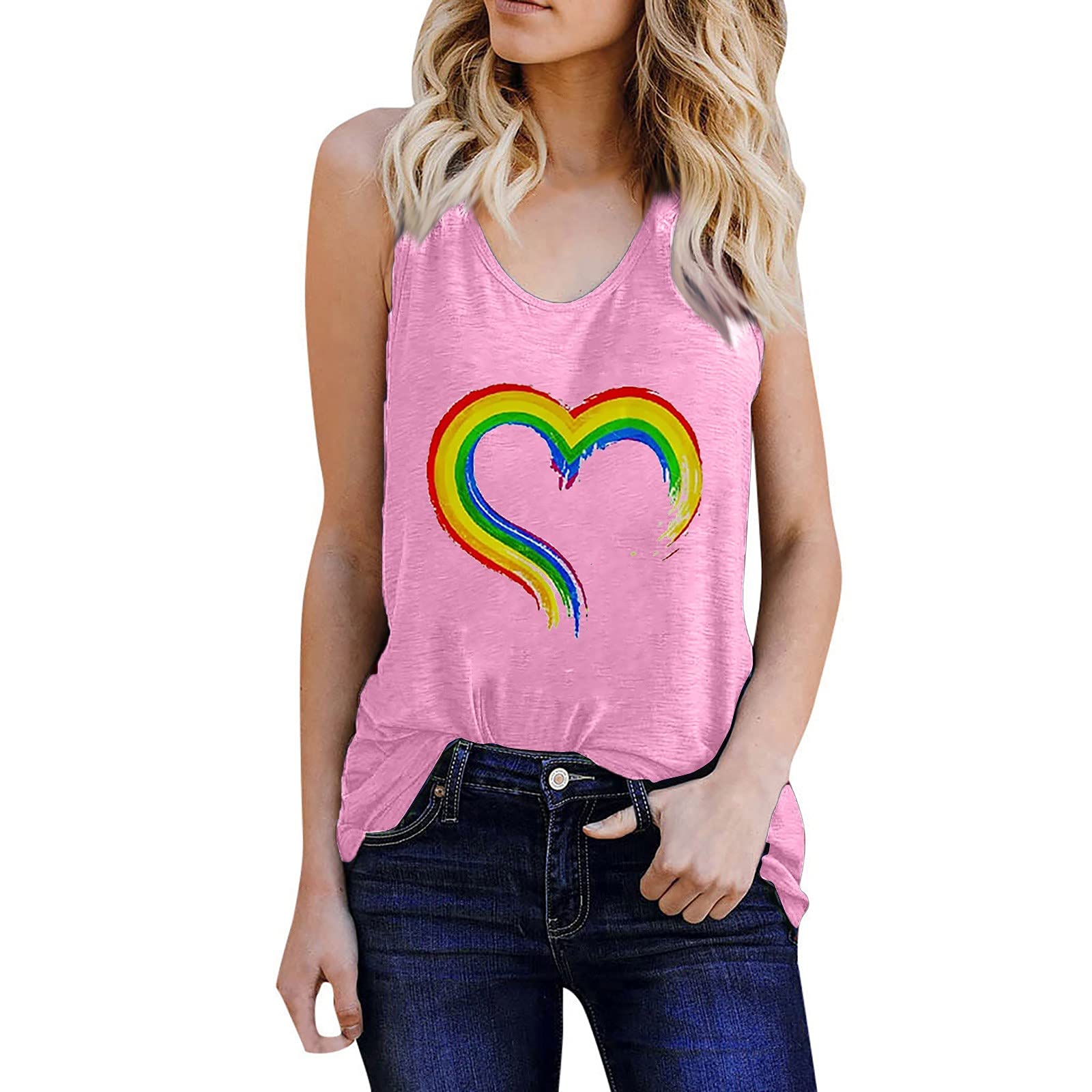 LIJCC Women's Spring Sleeveless Scoop Neck Tunic Top - Trendy Fitted Polyester Tank Top for Skiing & Casual Wear - Sunflower Print Comfortable T-Shirt for Outdoor Activities, Summer Fashion & Daily Wear