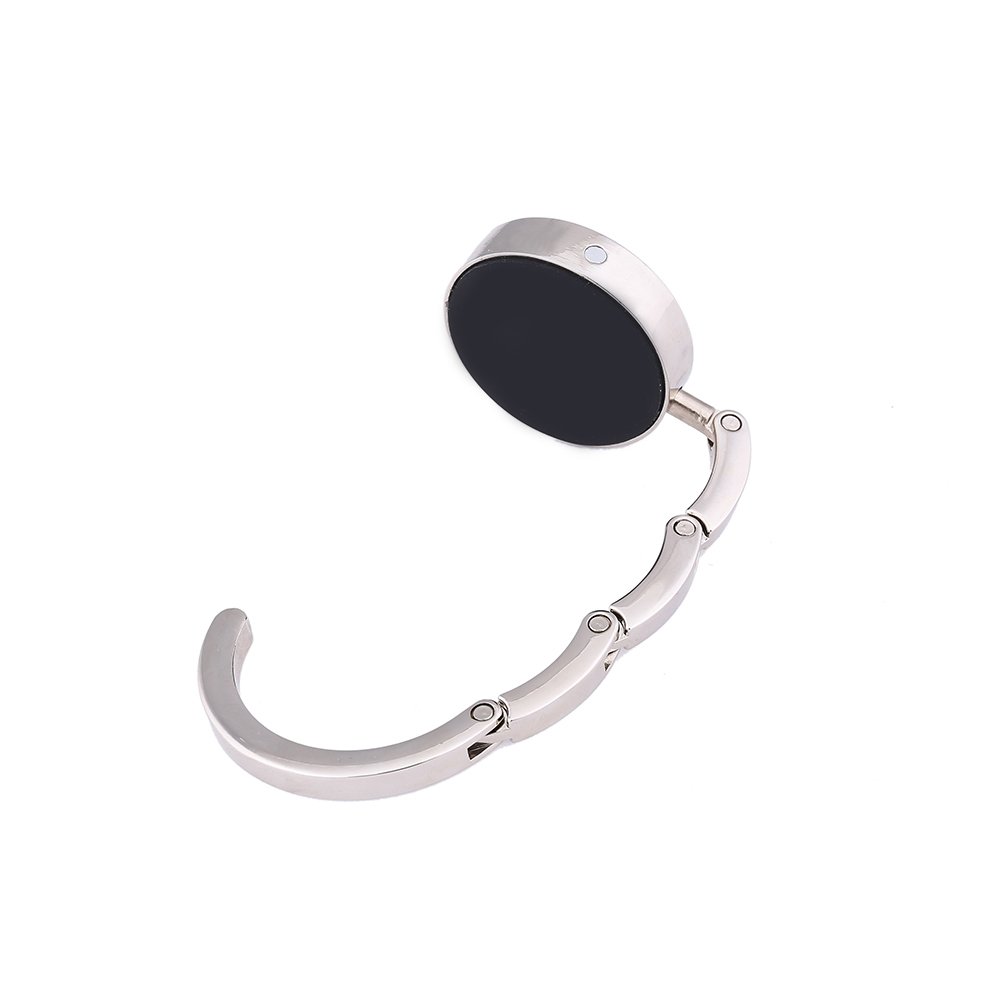 JISEN Portable Handbag Hanger - Swivel Hook for Purses & Bags, Table Bar Hook for Restaurants, Office, Travel - Durable Purse Holder for Women (Black) - Perfect for Dining Out, Shopping & Work