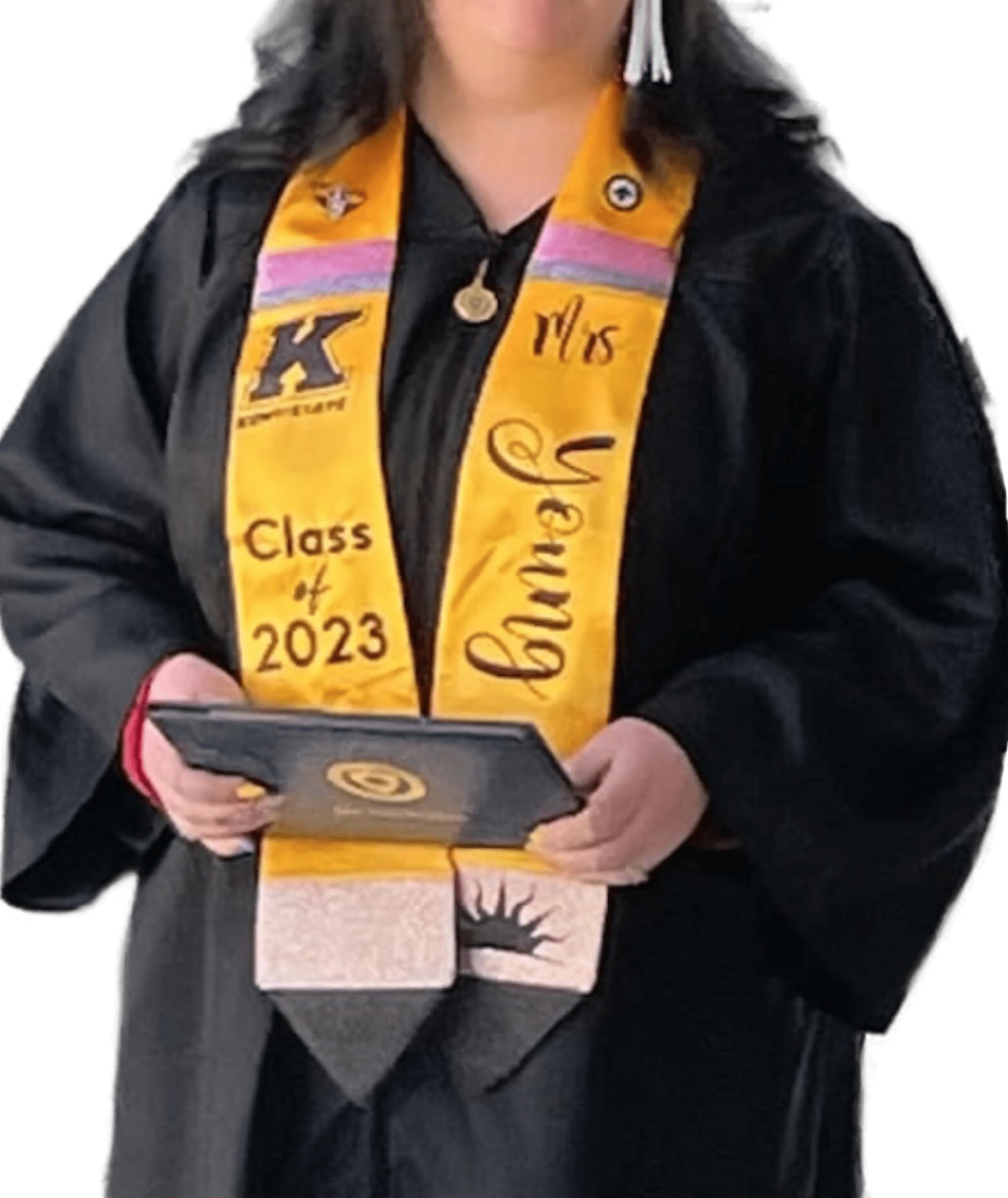 Personalized Teacher Graduation Stole | Class of 2025 Educator Glitter Pencil Graduation Sash | Custom Name & School | Perfect for Graduation Ceremonies & Teacher Appreciation Gifts