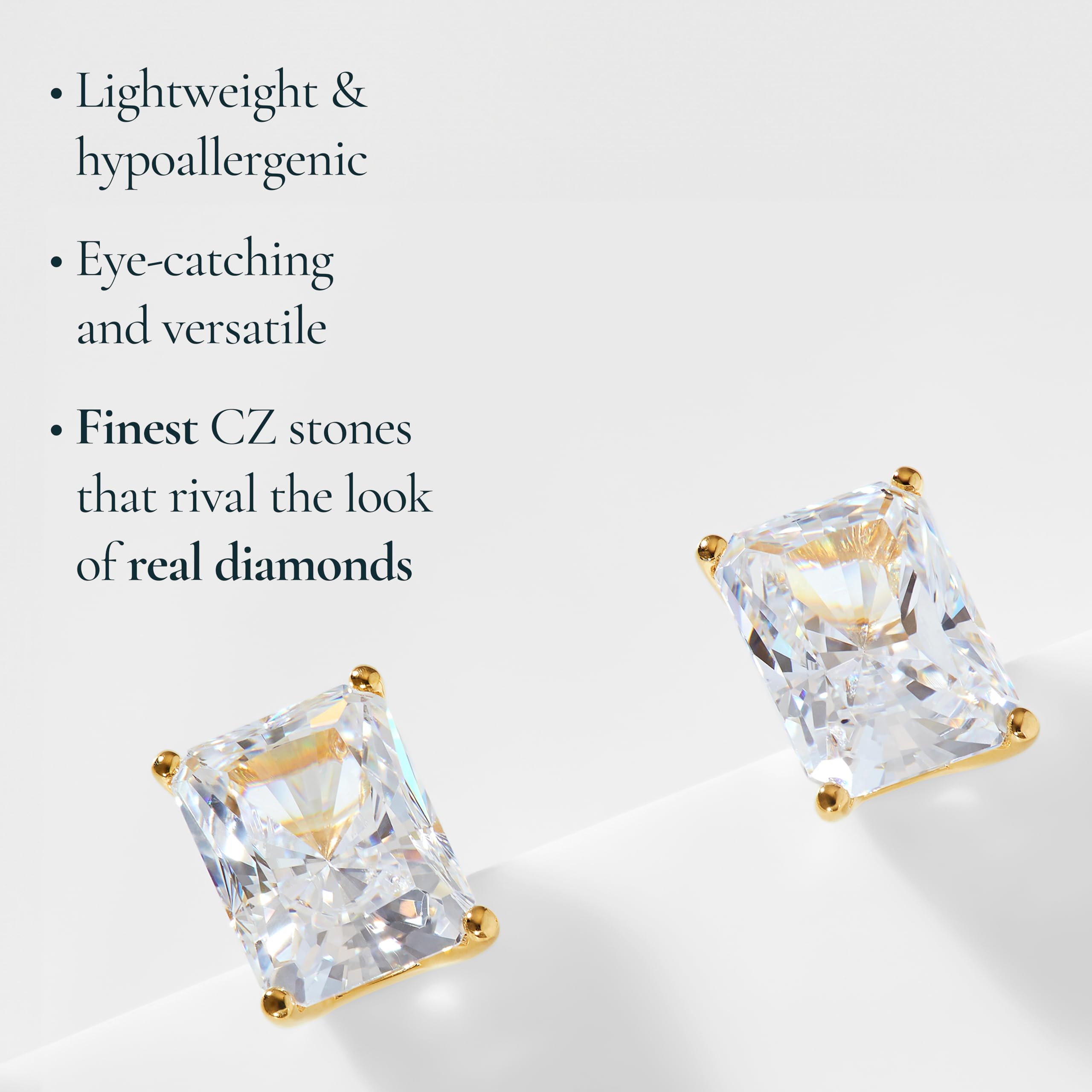 Nadri Stud Earrings for Women - Elegant Emerald Cubic Zirconia Earrings, Dazzling Bridal Jewelry Set for Wedding, Proposal & Special Occasions