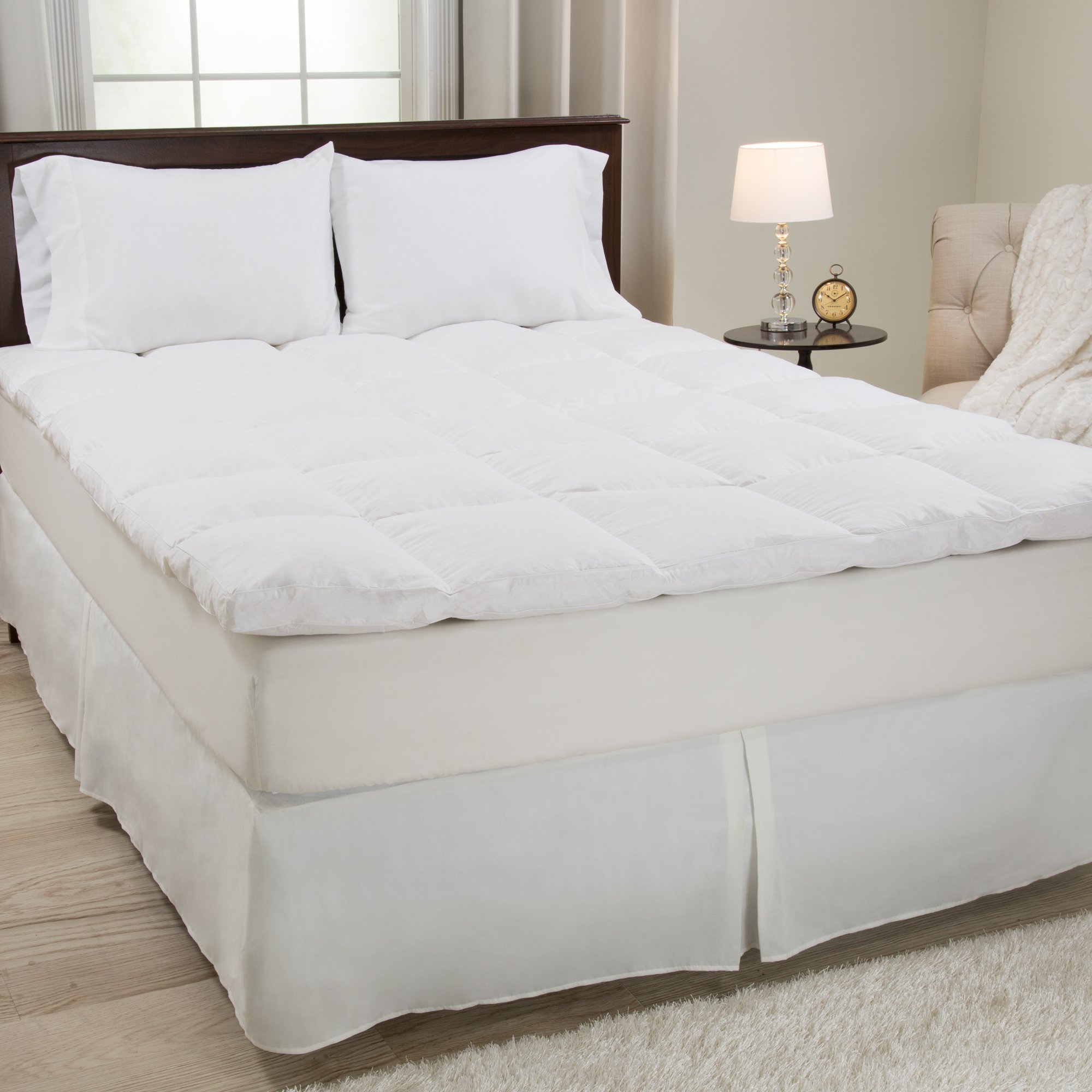 Bedford Home 100% Duck Feather Down Comforter - All-Season Luxury Bedding for Warmth & Comfort - Perfect for Master Bedrooms, Guest Rooms & Cozy Winter Nights