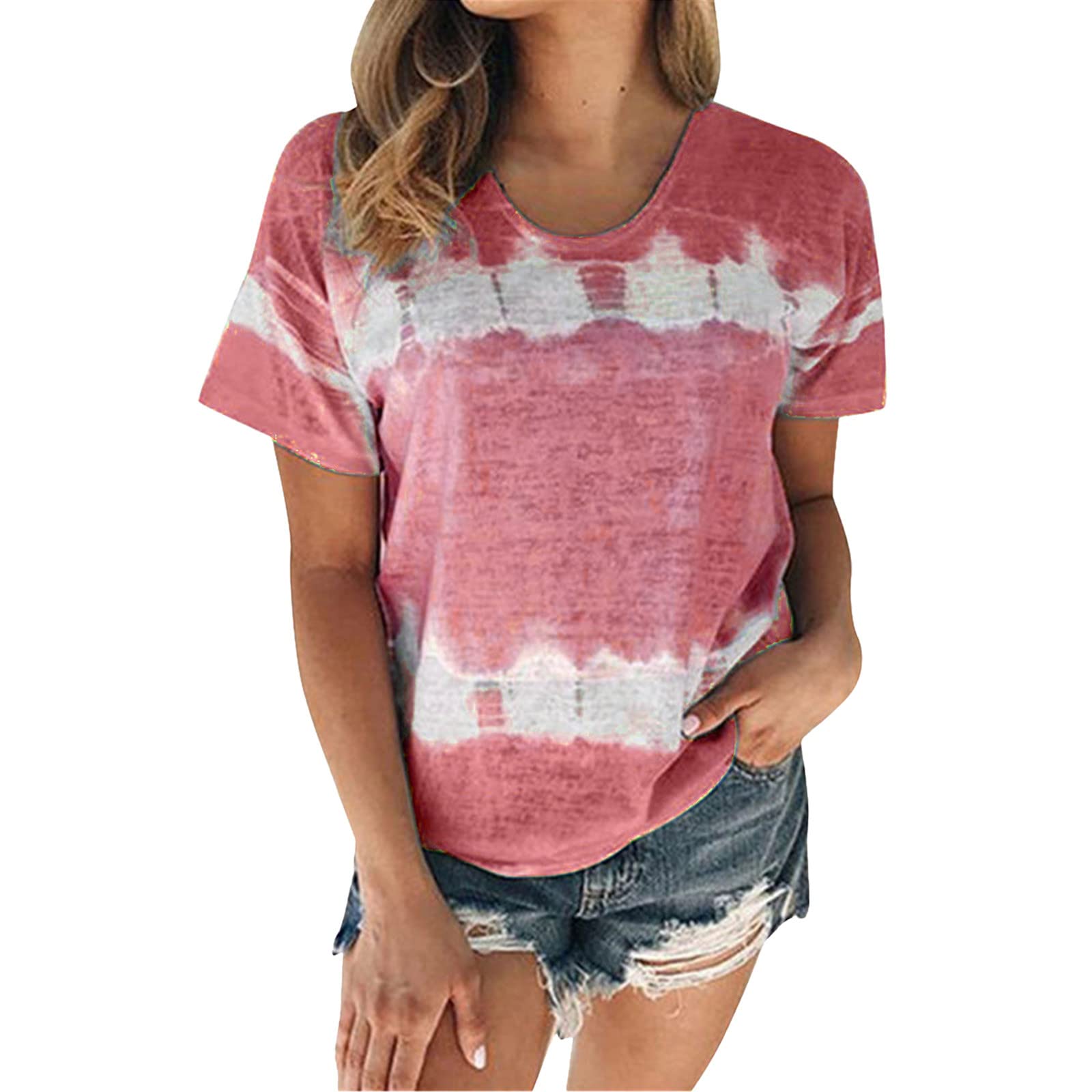 Women's Floral Print Graphic Tee Shirts - Crewneck Short Sleeve Casual Loose Fit T-Shirt for Summer | Plus Size Comfortable Blouse for Outdoors, Beach & Daily Wear
