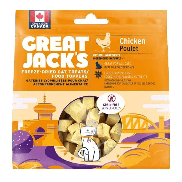 Premium Freeze-Dried Chicken Cat Treats & Food Toppers by Great Jack – High-Protein, Grain-Free Snacks for Cats – Perfect for Training, Rewards, or Mealtime Enhancement