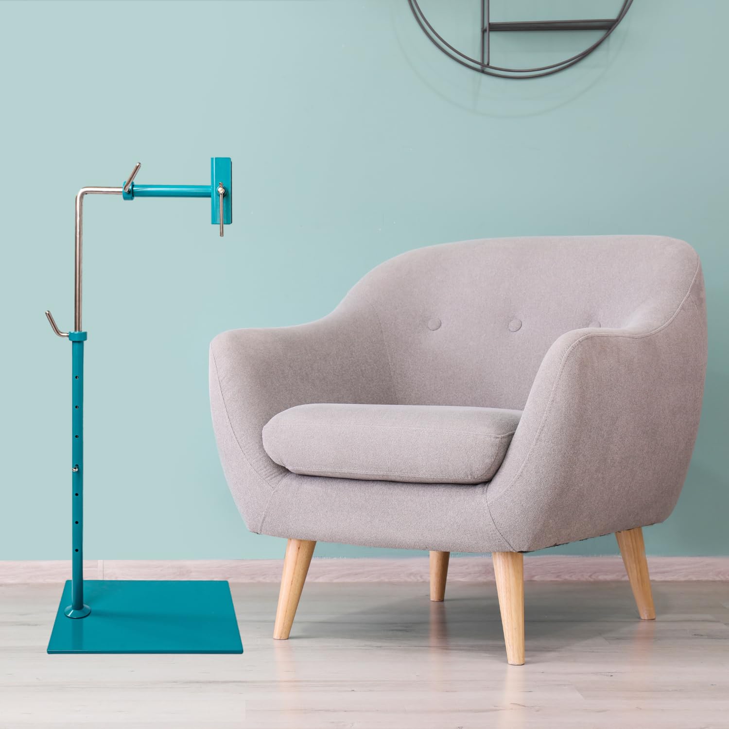 Lowery Beryl Teal Cross Stitch Floor Stand with 14ct Hand-Dyed Aida Fabric - Premium Needlework Stand for Embroidery & Cross Stitch Projects | Perfect for Home Crafting, Gift Making & Relaxation