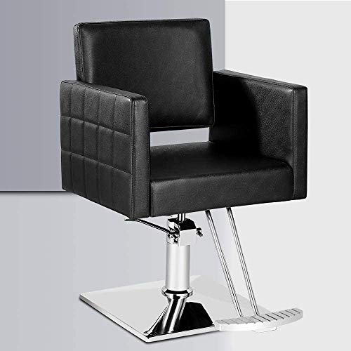 Premium Black Hydraulic Salon Chair for Hair Stylists - 360° Swivel Barber Chair with Adjustable Height for Beauty Salons, Barber Shops & Home Use
