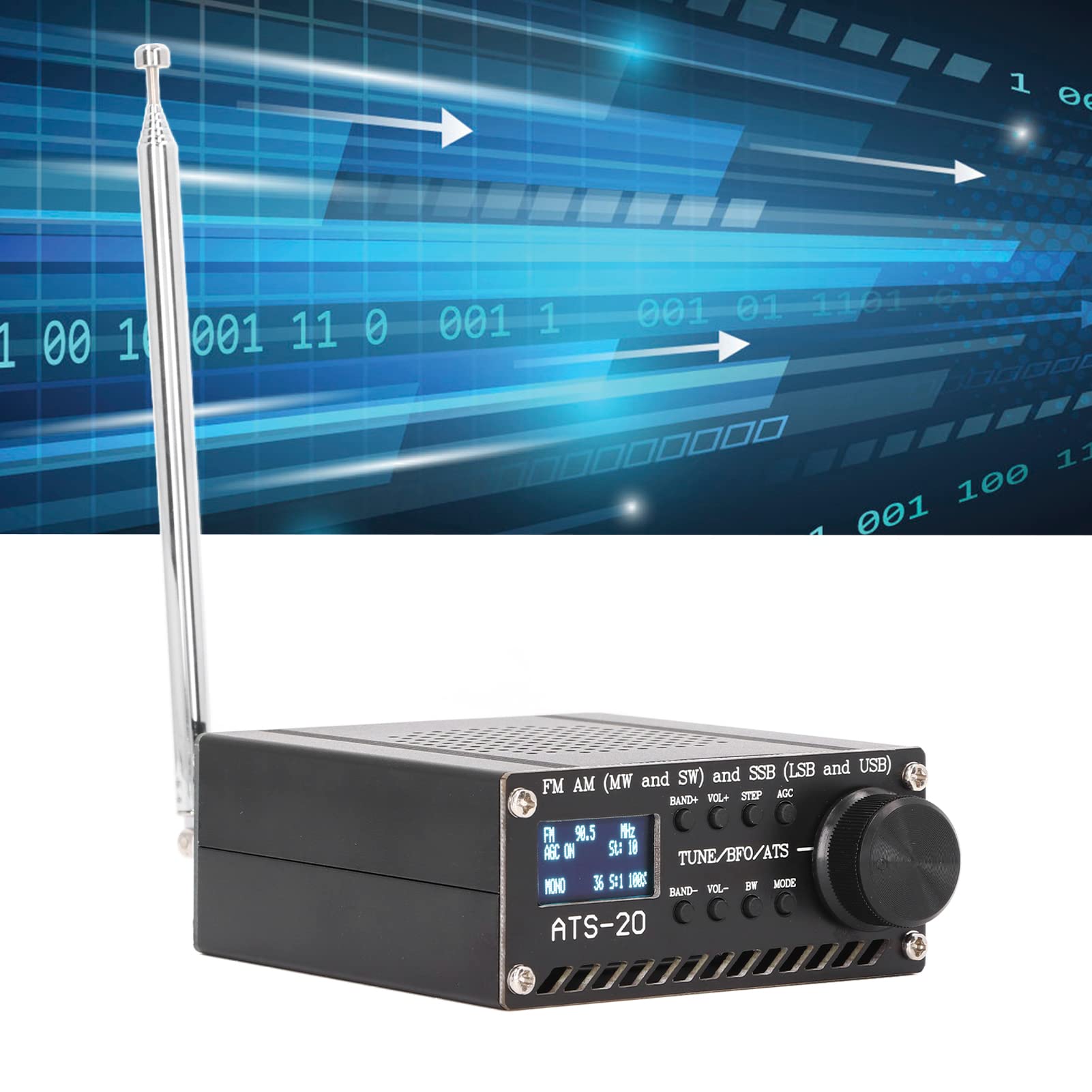 Full Band Radio Receiver - FM/MW/SW/SSB/LSB/USB Scanner with ATS & Antenna, Portable SI4732 for Outdoor Adventures, Emergency Preparedness, and Hobbyist Use