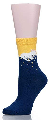 Leotruny Women's Cute Cat Socks - Funny Animal Novelty Crew Socks for Women & Girls (Gift Box Included) - Perfect for Casual Wear, Gifts & Cosplay