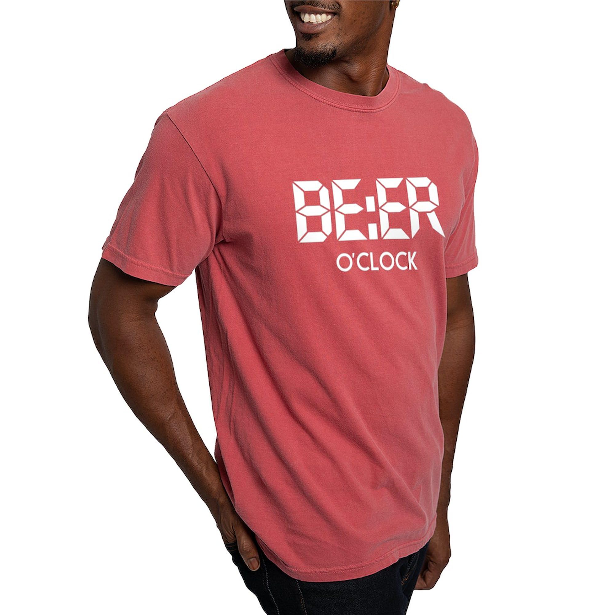 BE:ER O'clock T-Shirt for Men - Comfort Colors Soft Cotton Tee - Casual Wear, Gifts, Parties & Beer Lovers