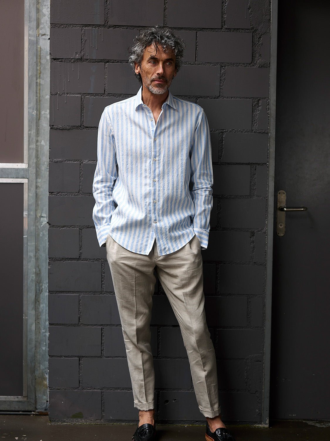 Premium Linen Shirt for Men - Ascona Blue | Breathable & Comfortable Summer Casual Wear | Perfect for Beach, Travel & Outdoor Activities