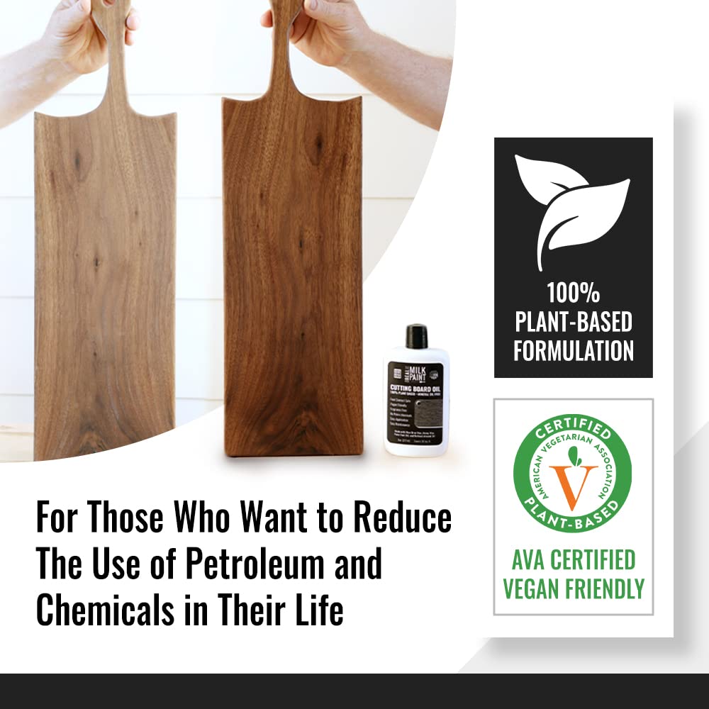 Real Milk Paint Food Grade Cutting Board Oil - 4oz | Safe for Wood Chopping Boards, Butcher Blocks & Bamboo | Natural Finish for Charcuterie Boards & Kitchen Utensils | Perfect for Seasoning & Protecting Wooden Kitchenware