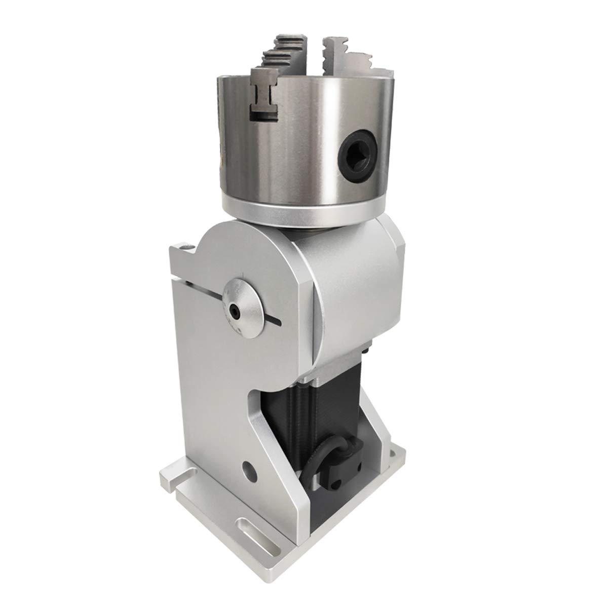 160mm (6.30in) Rotary Chuck Three-Jaw with Rotating Head - Compatible with Fiber Laser Marking, Engraving Machines & Angle Grinders - Perfect for Metal Engraving, Wood Carving & Industrial Applications