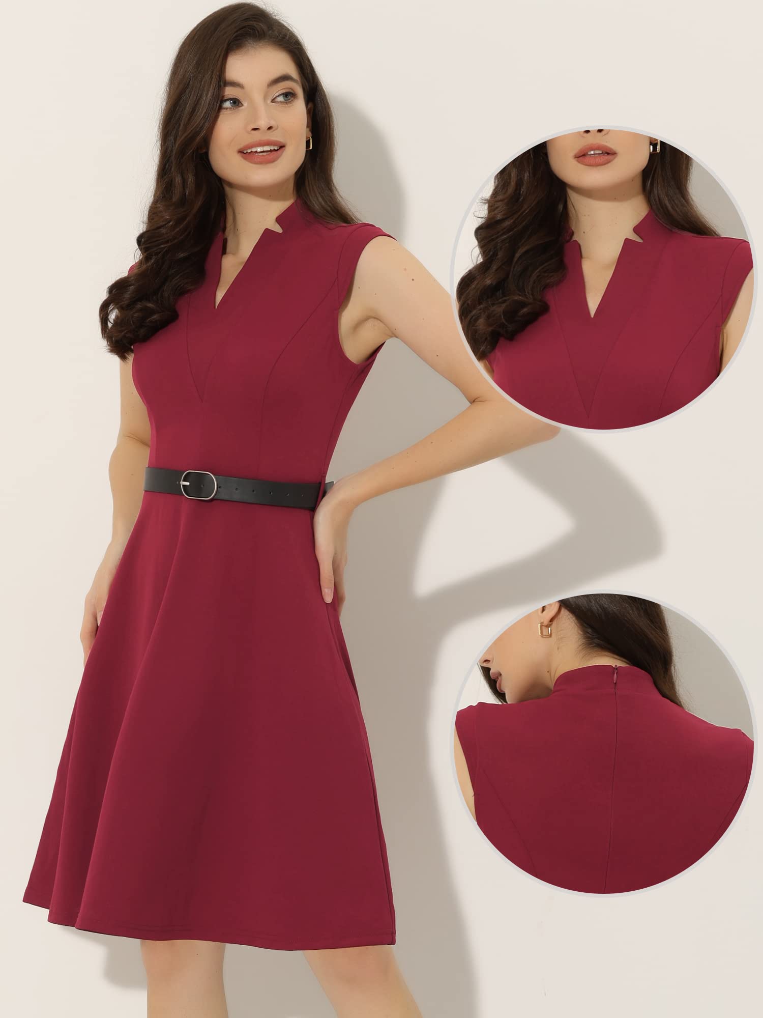 Allegra K Women's Fit and Flare Work Dress - Professional Office Dress for Spring 2025 | Business Attire, Career Wear & Formal Occasions