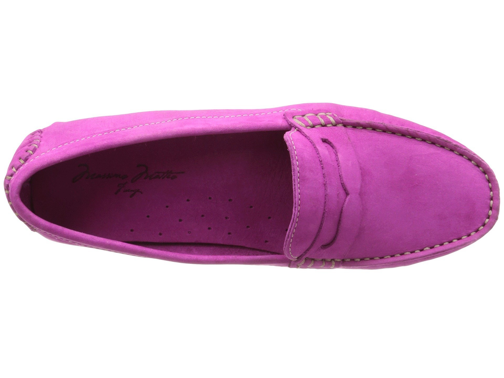 Massimo Matteo Women's Penny Keeper Loafers - Genuine Nubuck Leather Upper with Cushioned Leather Footbed - Comfortable Slip-On Shoes for Work, Office & Casual Wear