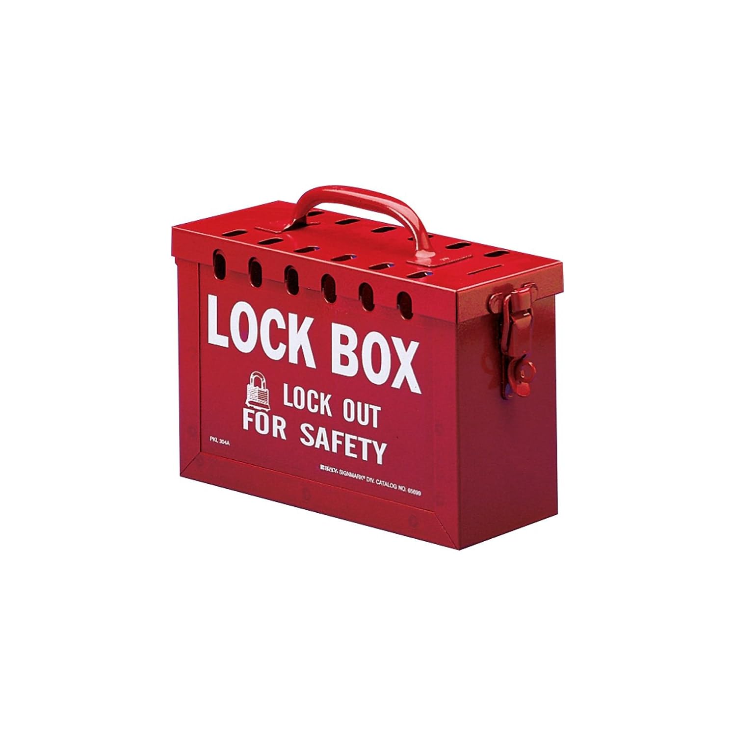 Brady 65699 Portable Metal Group Lock Box - Secure Red Lockbox for Keys, Tools & Valuables | Ideal for Construction Sites, Schools & Office Storage