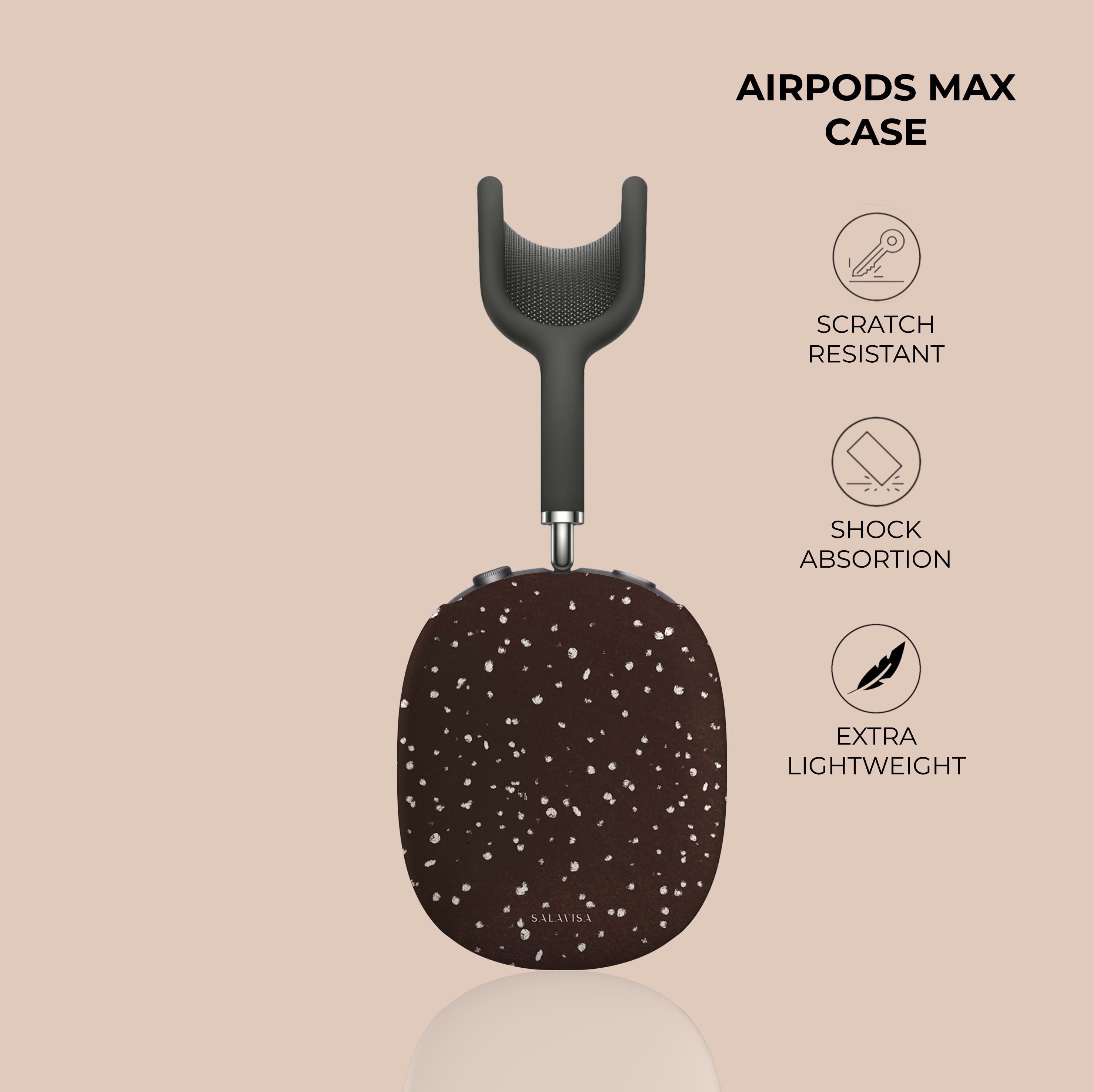 Premium Chocolate Dots AirPods Max Protective Case - Durable Soft Silicone Cover with Precise Cutouts for Apple AirPods Max Headphones (Perfect for Travel, Workouts & Daily Commute)