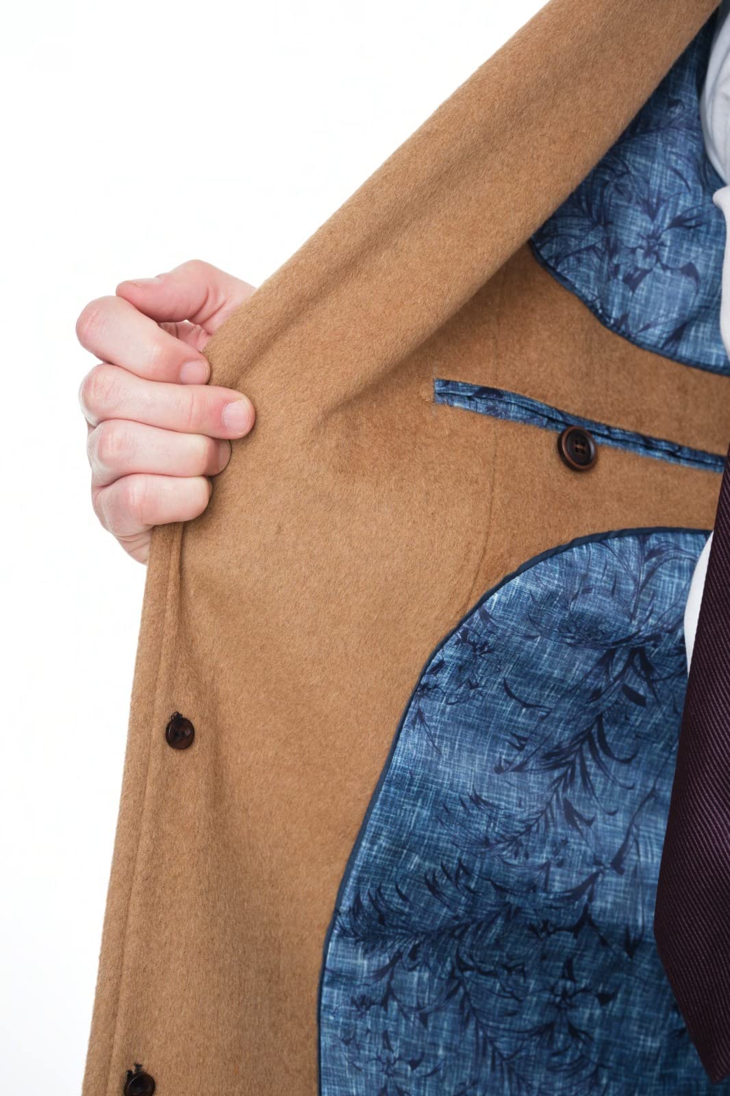 Premium Men's Wool Cashmere Blend Single-Breasted Overcoat - Camel Tan 3/4 Length Winter Top Coat for Business & Formal Occasions | Office Wear, Weddings & Cold Weather Fashion