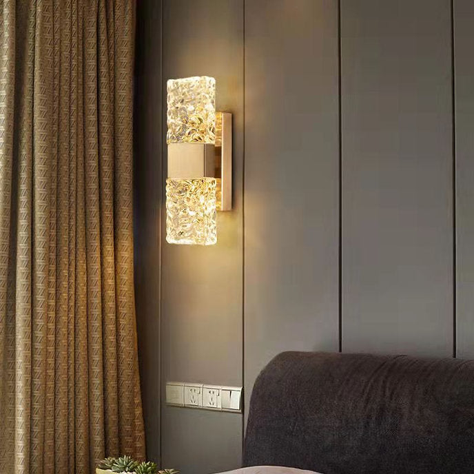 Modern LED Wall Light - Sleek Glass & Metal Design for Living Room, Bedroom, or Hallway Lighting