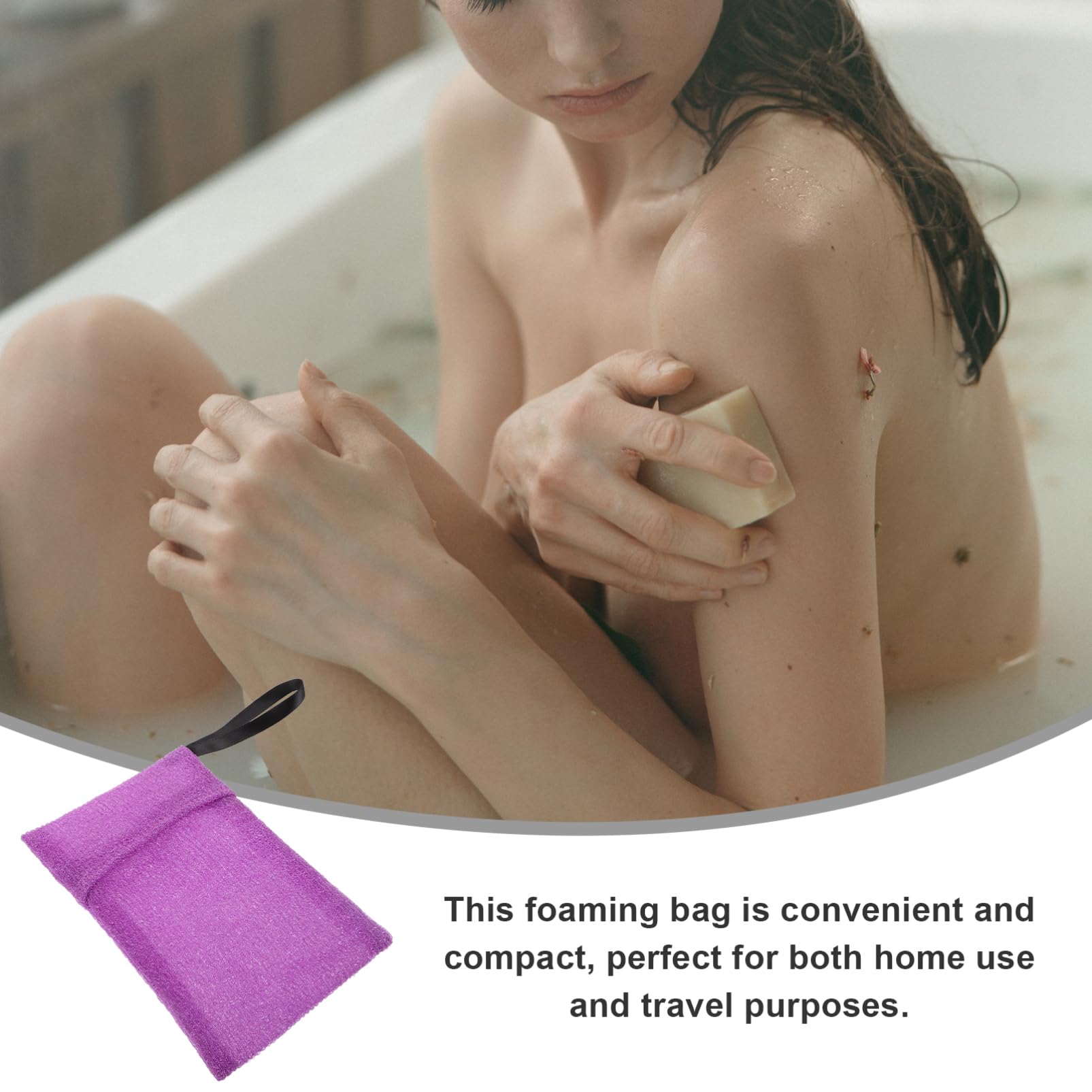 Portable Soft Fleece Soap Holder Bag with Drawstring - Mini Travel Toiletries Organizer for Bar Soap, Bath Accessories & Travel Bottles - Ideal for Camping, Gym & Vacation (Purple, Nylon)