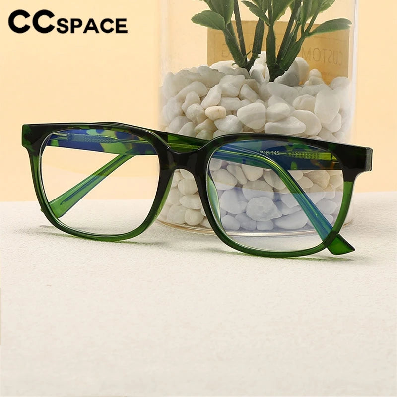 CCspace Women's Full Rim Square Polycarbonate Eyeglasses Frame - Lightweight & Durable Glasses for Women - Perfect for Reading, Working & Daily Wear (Style 301382)