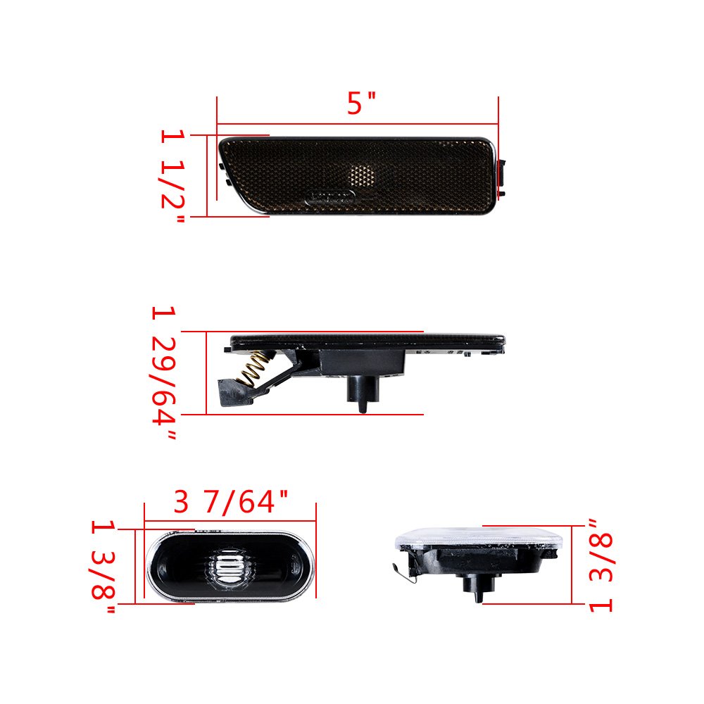 Smoked Lens Front Fender Lamps & Rear Bumper Side Marker Lights for Volkswagen VW Jetta MK4 Golf 1999-2003 - Upgrade Your Car's Style & Visibility for Night Driving