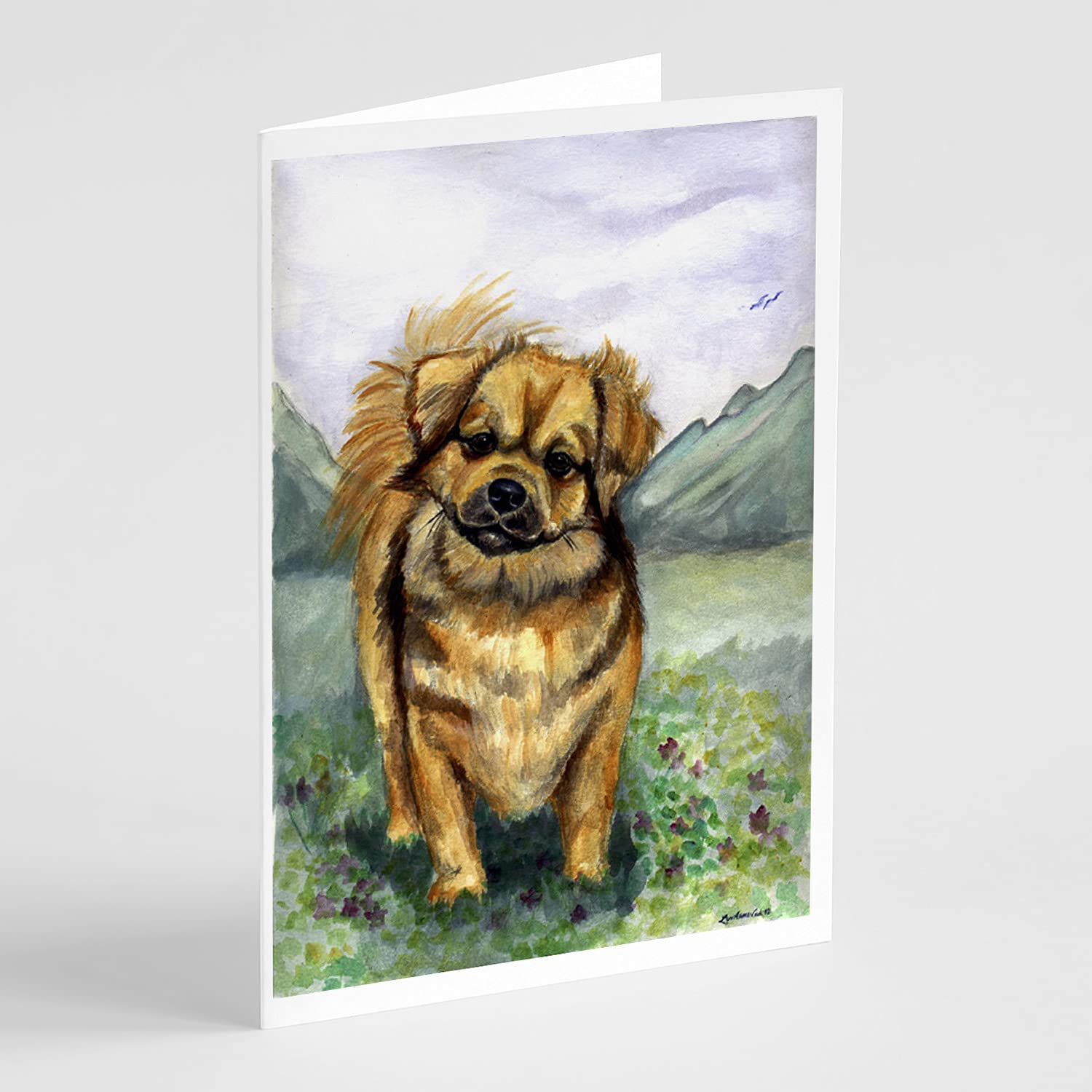 Tibetan Spaniel Blank Greeting Cards & Envelopes - Pack of 8 Whimsical A7 Size (5x7) Note Cards for Birthdays, Thank You Notes & Special Occasions | Caroline's Treasures 7075GCA7P