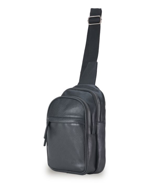 Tosca VG019 Vegan Leather Sling Backpack - Black | Stylish & Eco-Friendly Crossbody Bag for Travel, Work & Daily Use