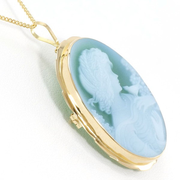 18K Yellow Gold Cameo Necklace & Brooch Set - Vintage Two-Way Pendant for Women - Perfect for Weddings, Parties & Special Occasions