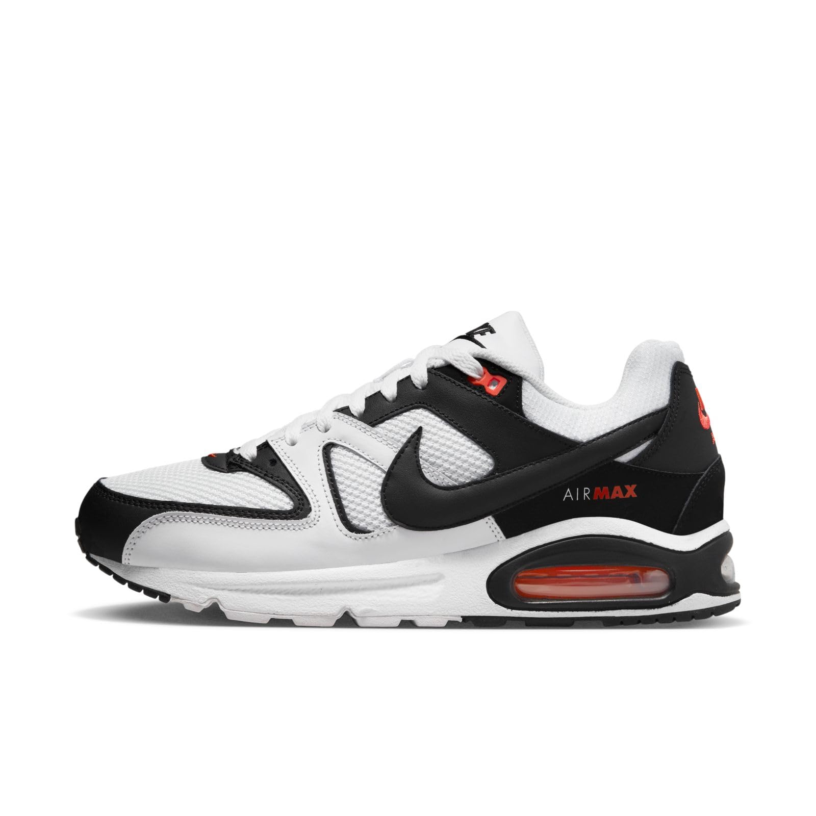 Nike Air Max Command Men's Running Shoes - Size 11.5 UK (White/Black/Max Orange) | Comfortable Athletic Sneakers for Jogging, Gym & Casual Wear