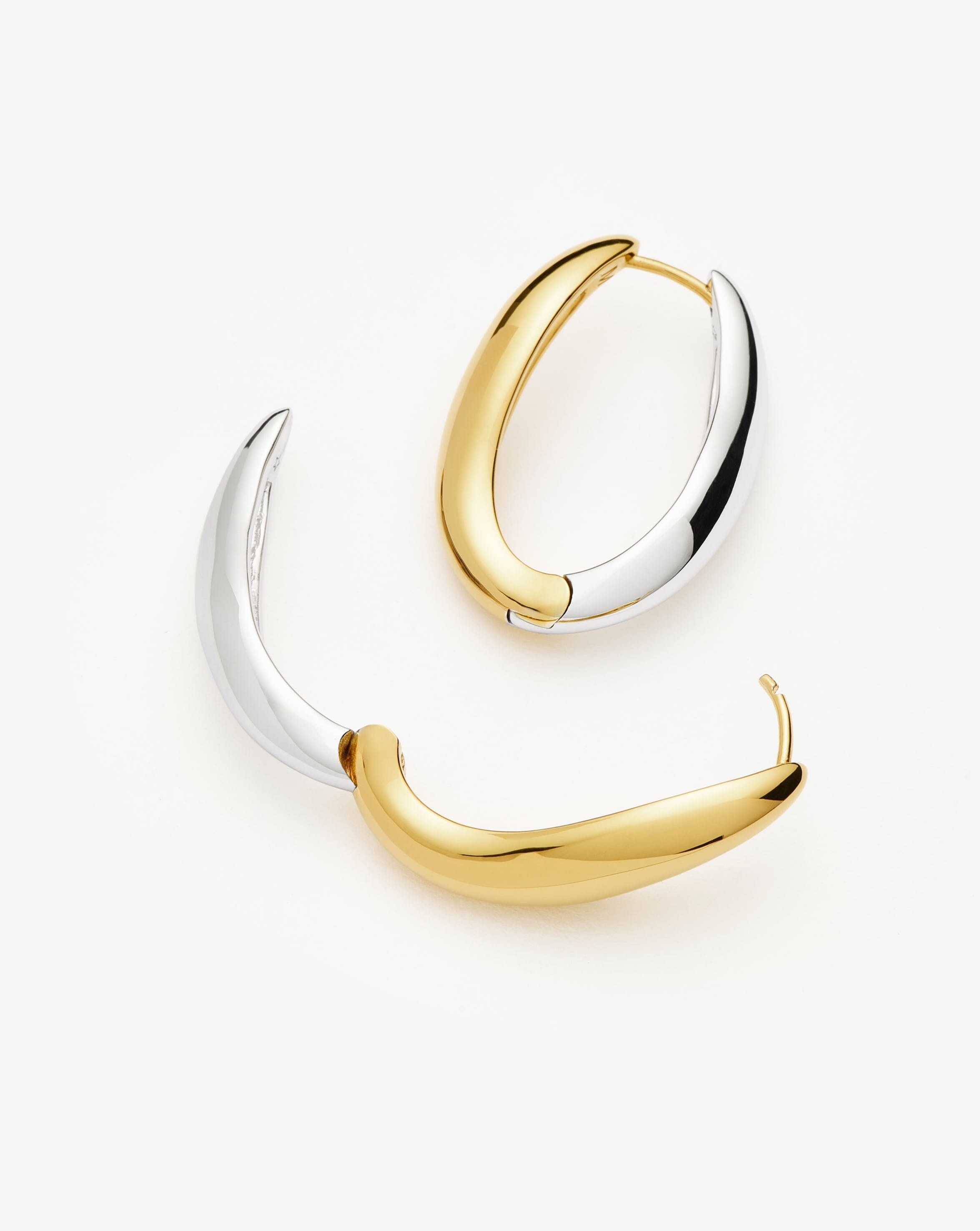 Savi Signature Medium Hoop Earrings for Women - Gold & Silver Mixed Metal Statement Jewelry - Perfect for Everyday Wear, Office & Date Night