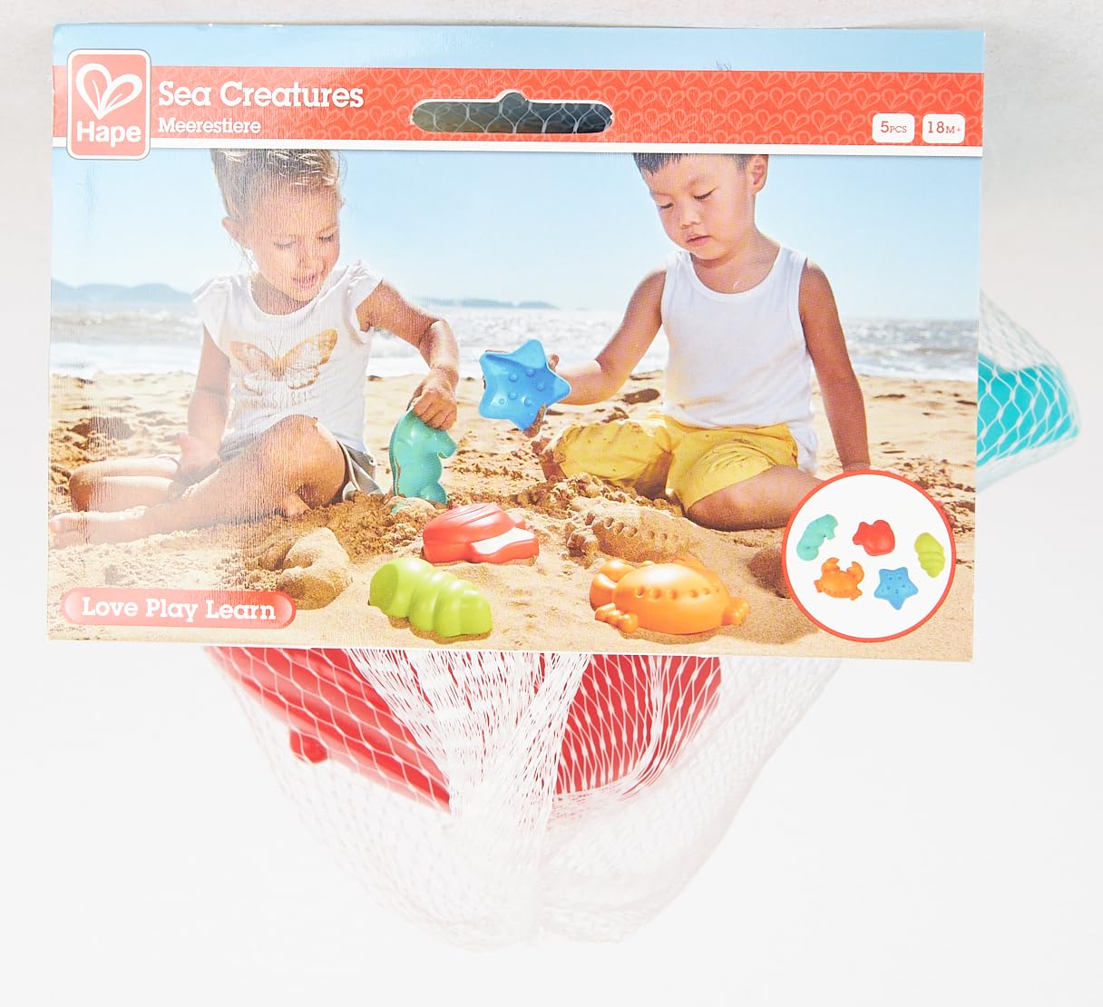 Hape Multicolor Sea Creatures Sand and Beach Toy Set for Kids - Perfect for Beach Play, Sandcastle Building & Outdoor Water Fun
