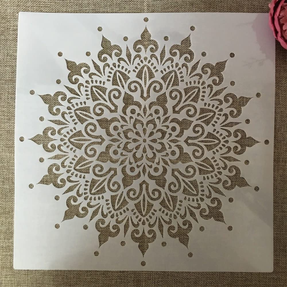 30x30cm Reusable Mandala Stencils for Painting - Geometric Circle Templates for DIY Scrapbooking, Wall Art, Furniture & Floor Decor | Home Decoration & Craft Projects