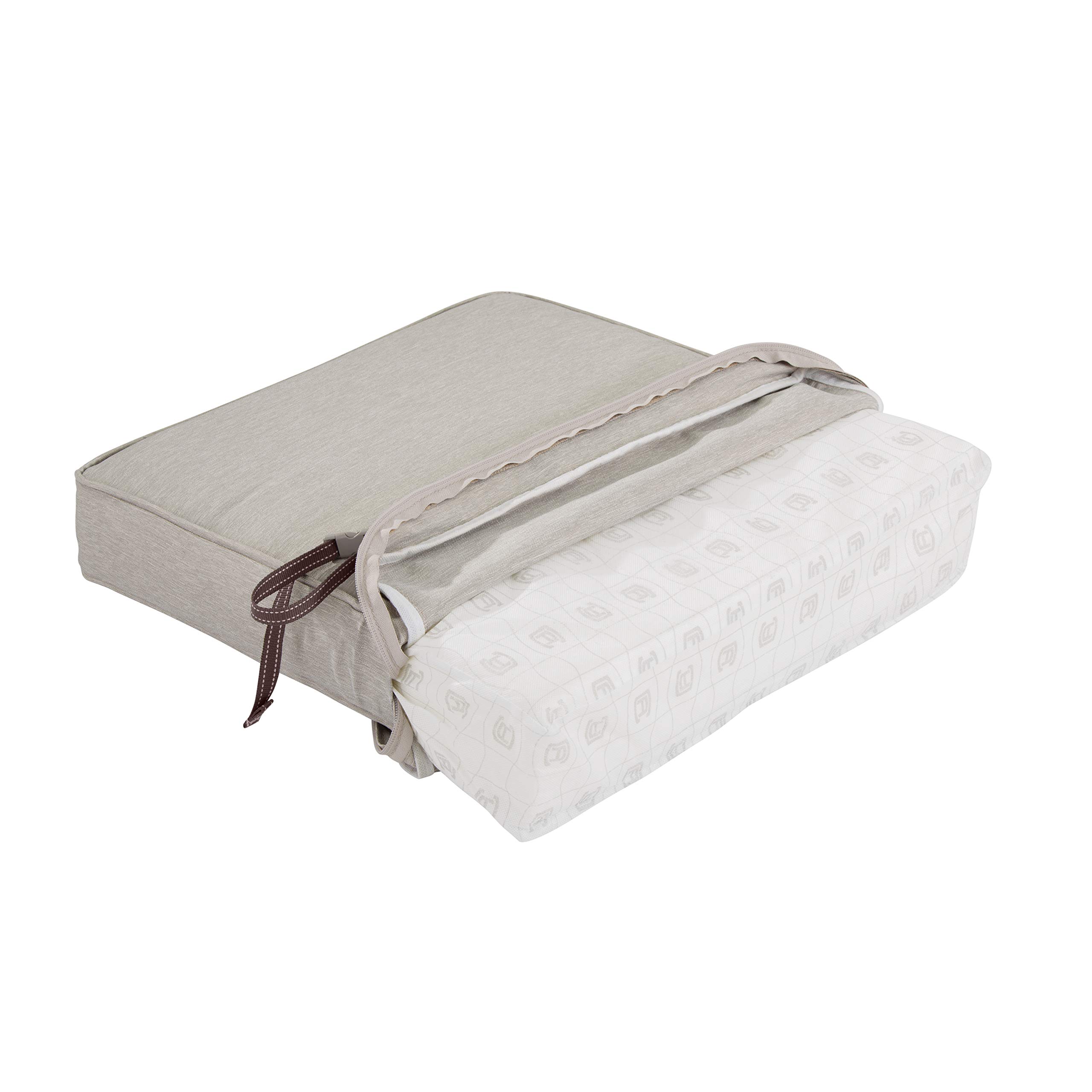 Water-Resistant Patio Cushion Set - 25x25x5 Inch Seat & 25x22x4 Inch Back - Heather Grey Chaise Lounge Cushions for Outdoor Furniture - Perfect for Poolside, Deck, or Garden Relaxation