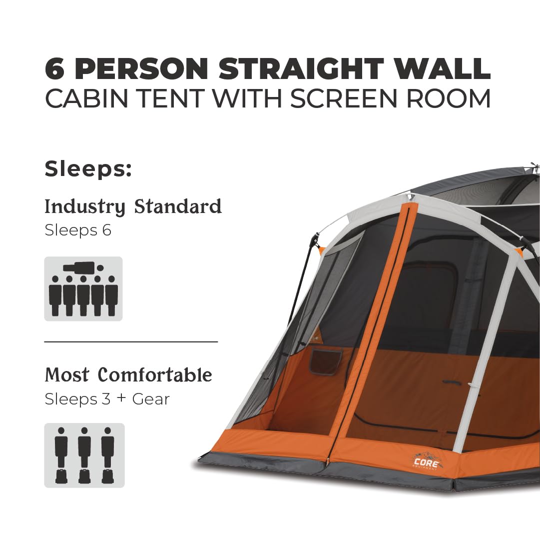4 & 6 Person Cabin Tents for Camping - Lightweight Portable Tent with Carry Bag & Gear Loft Organizer | Perfect for Family Outdoor Adventures, Backpacking & Car Camping Trips