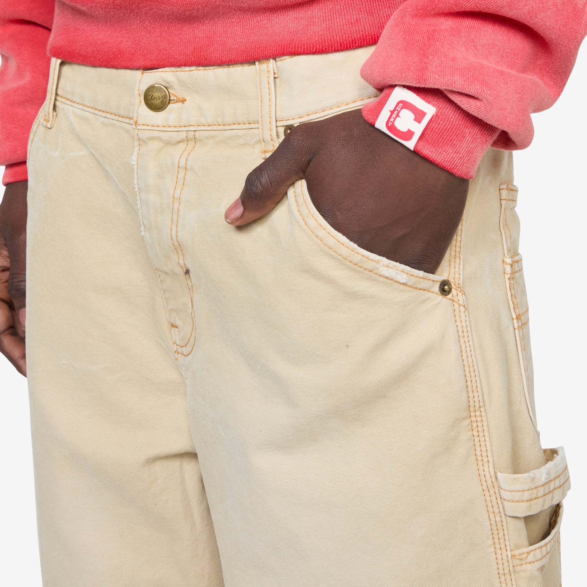 Men's Canvas Carpenter Pants - Durable Workwear with Multiple Pockets for Construction & DIY Projects | Sandstone Color