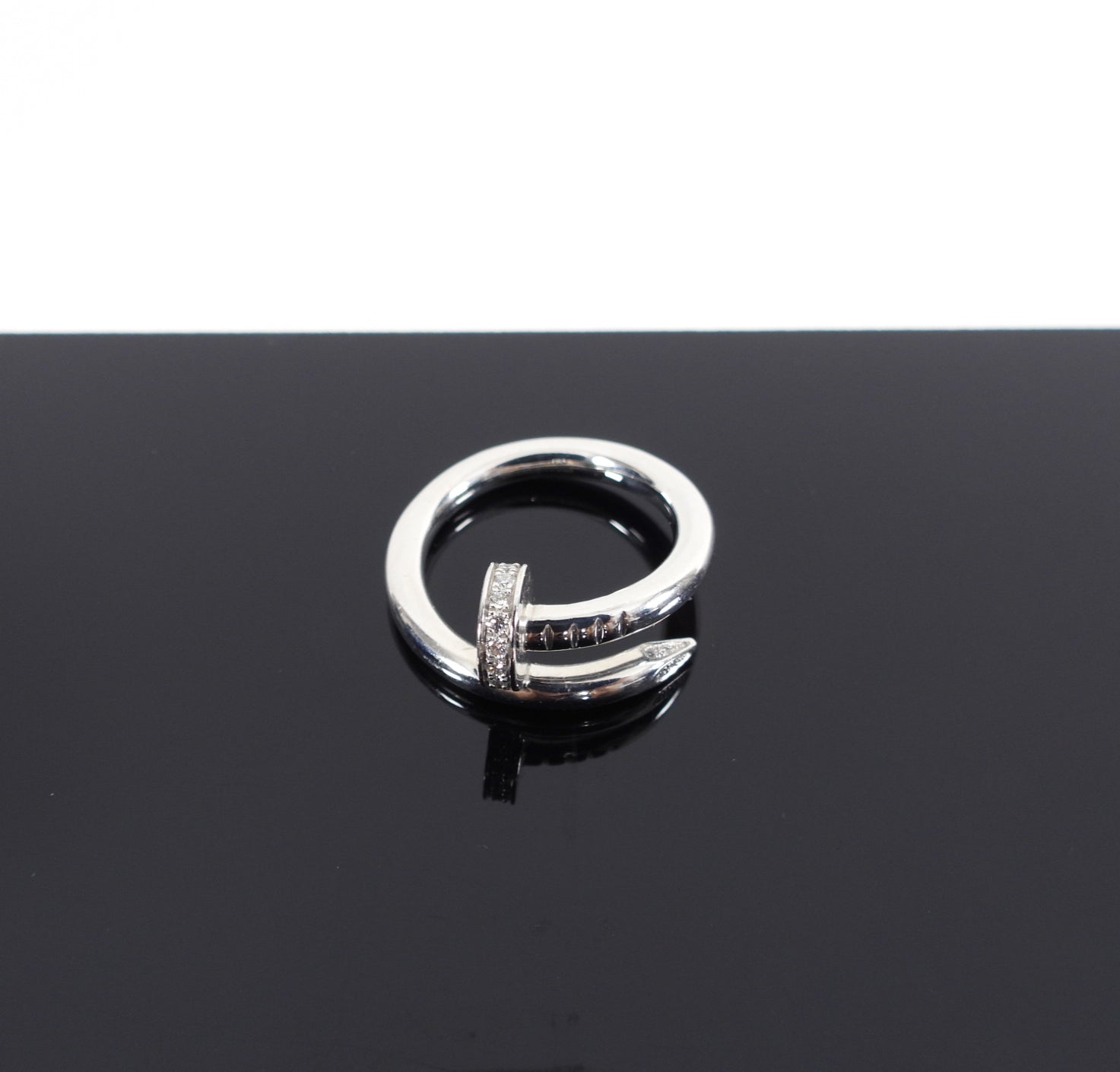 Cartier Juste un Clou 18k White Gold Diamond Ring - Size 5.25 (US 50) - Luxury Jewelry for Women, Perfect for Weddings, Anniversaries & Special Occasions