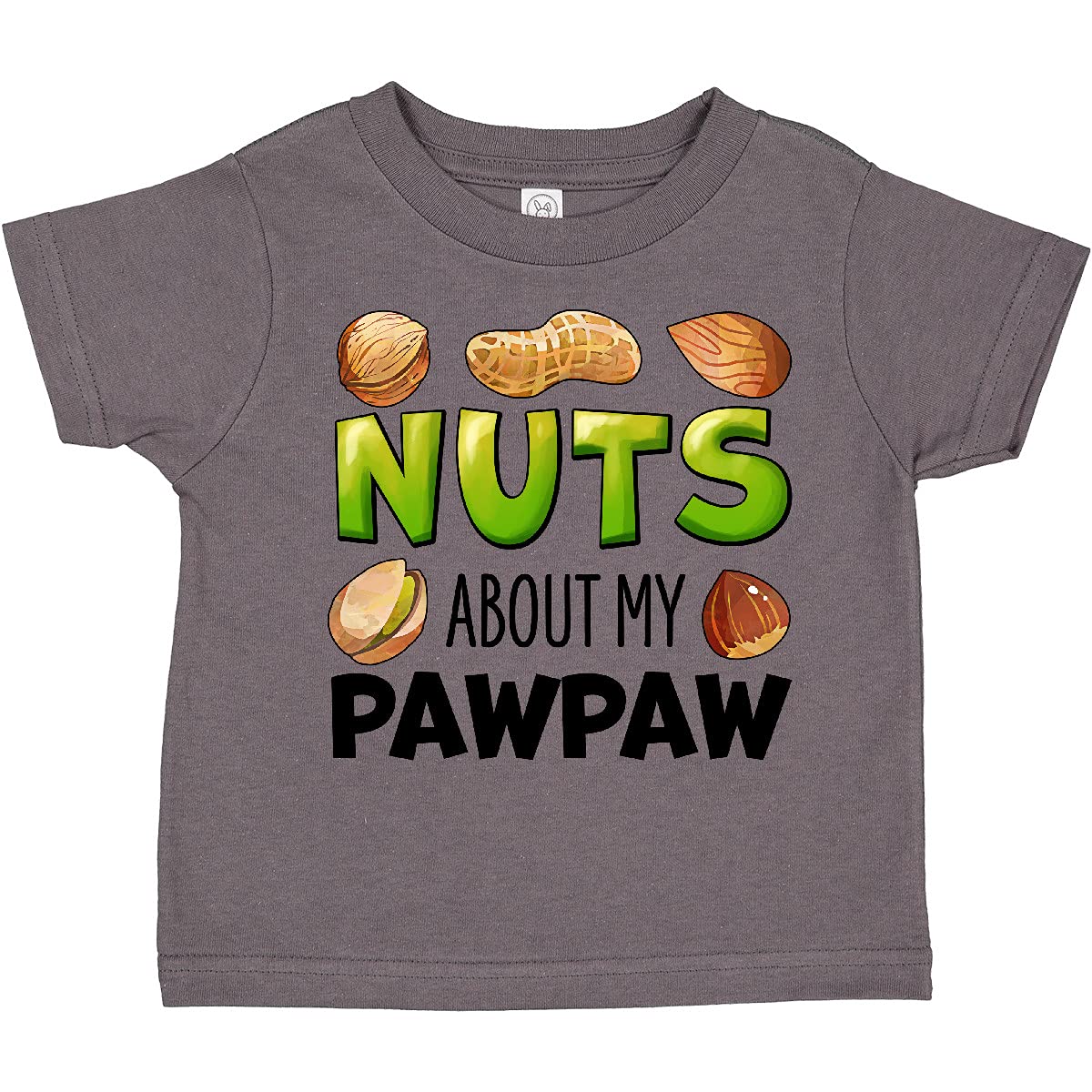 Inktastic Nuts About My Pawpaw Peanut Almond Pistachio Toddler T-Shirt - Cute Graphic Tee for Grandparents Day & Family Outfits