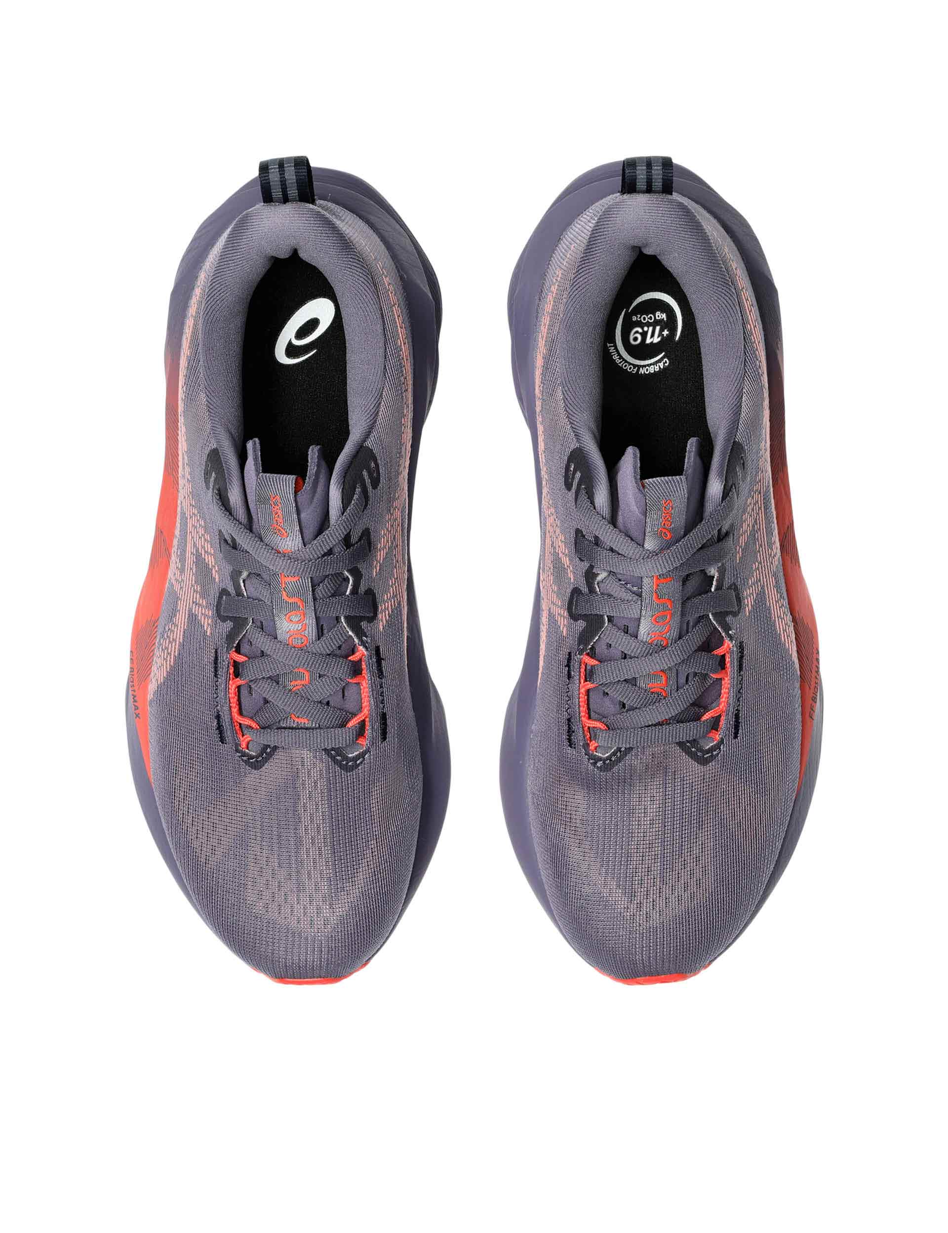ASICS Novablast 5 Running Shoes - Greyish Purple/Coral Reef - Lightweight Cushioned Sneakers for Men & Women - Perfect for Jogging, Gym Workouts & Daily Wear