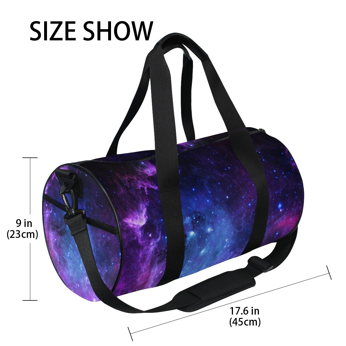 Cooper Girl Nebula Purple Galaxy Duffel Bag - 18x9x9.5 Inch Travel, Sport & Gym Duffle Bag for Women | Perfect for Workouts, Weekend Trips & Yoga Class